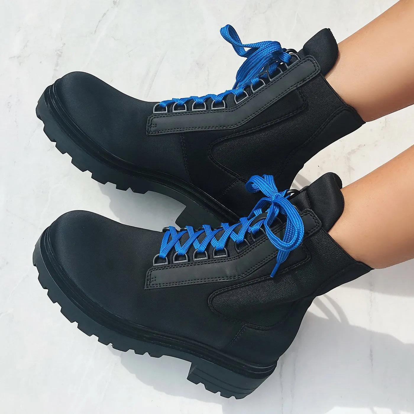 COMMANDER in BLACK Combat Boots Thick sole