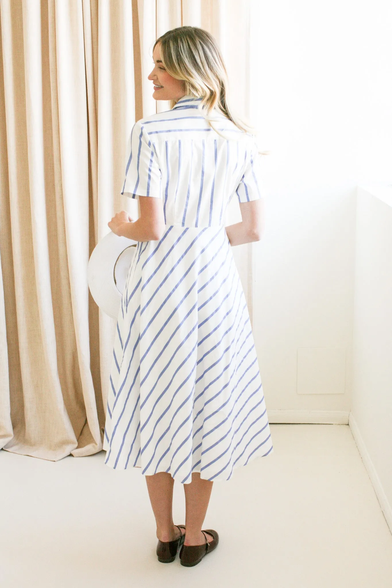 Contrast Stripe Midi Dress airy glam