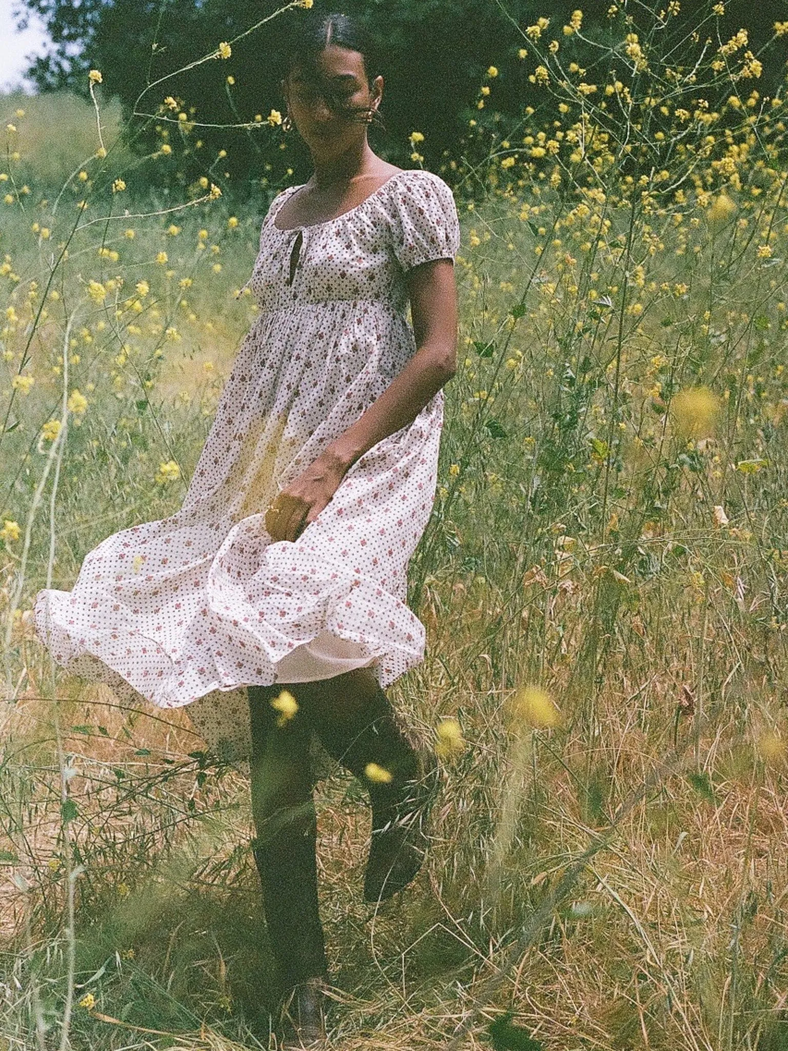 Coralie Dress in Blush Foulard warm weather