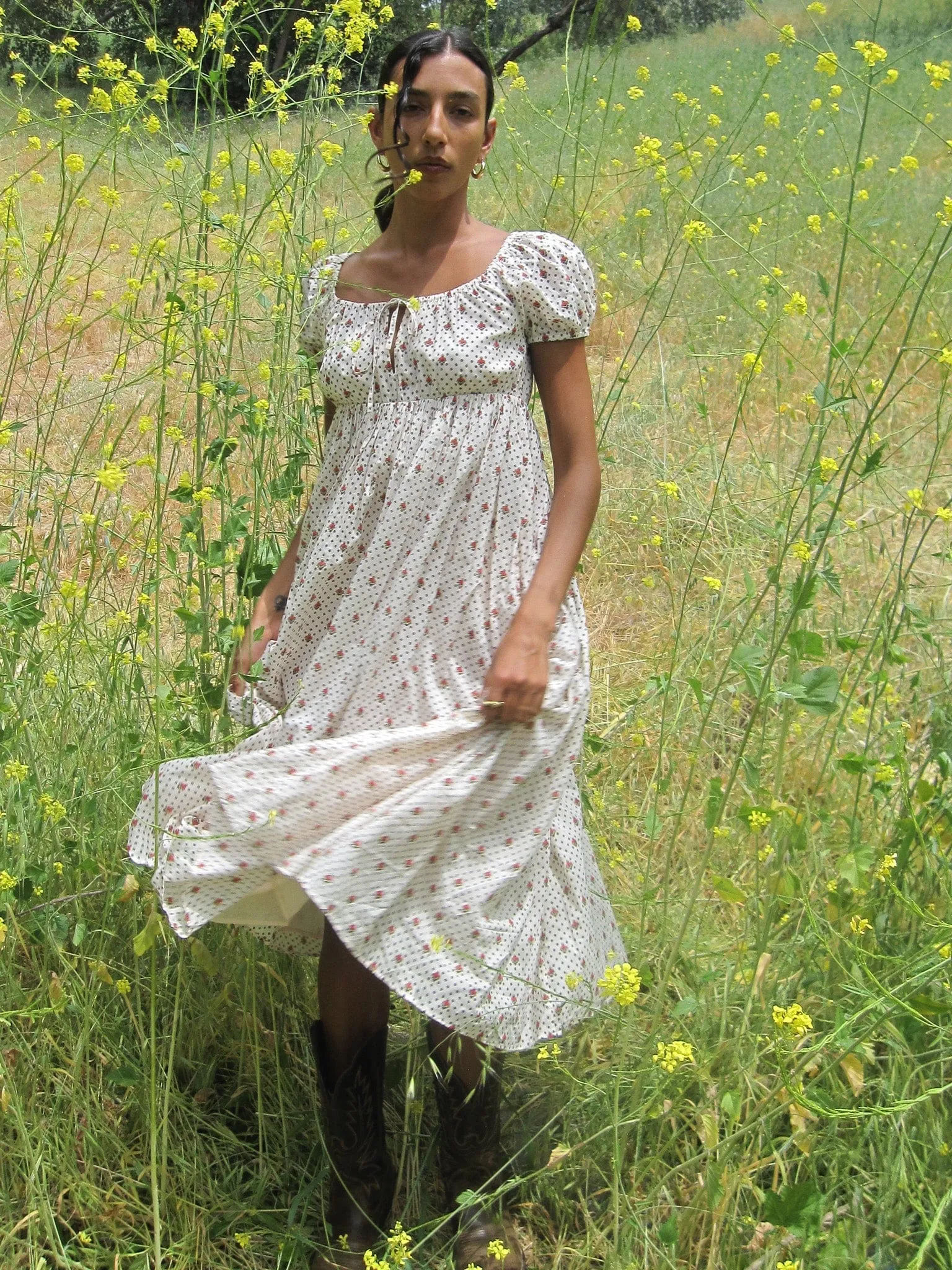 Coralie Dress in Blush Foulard picnic day