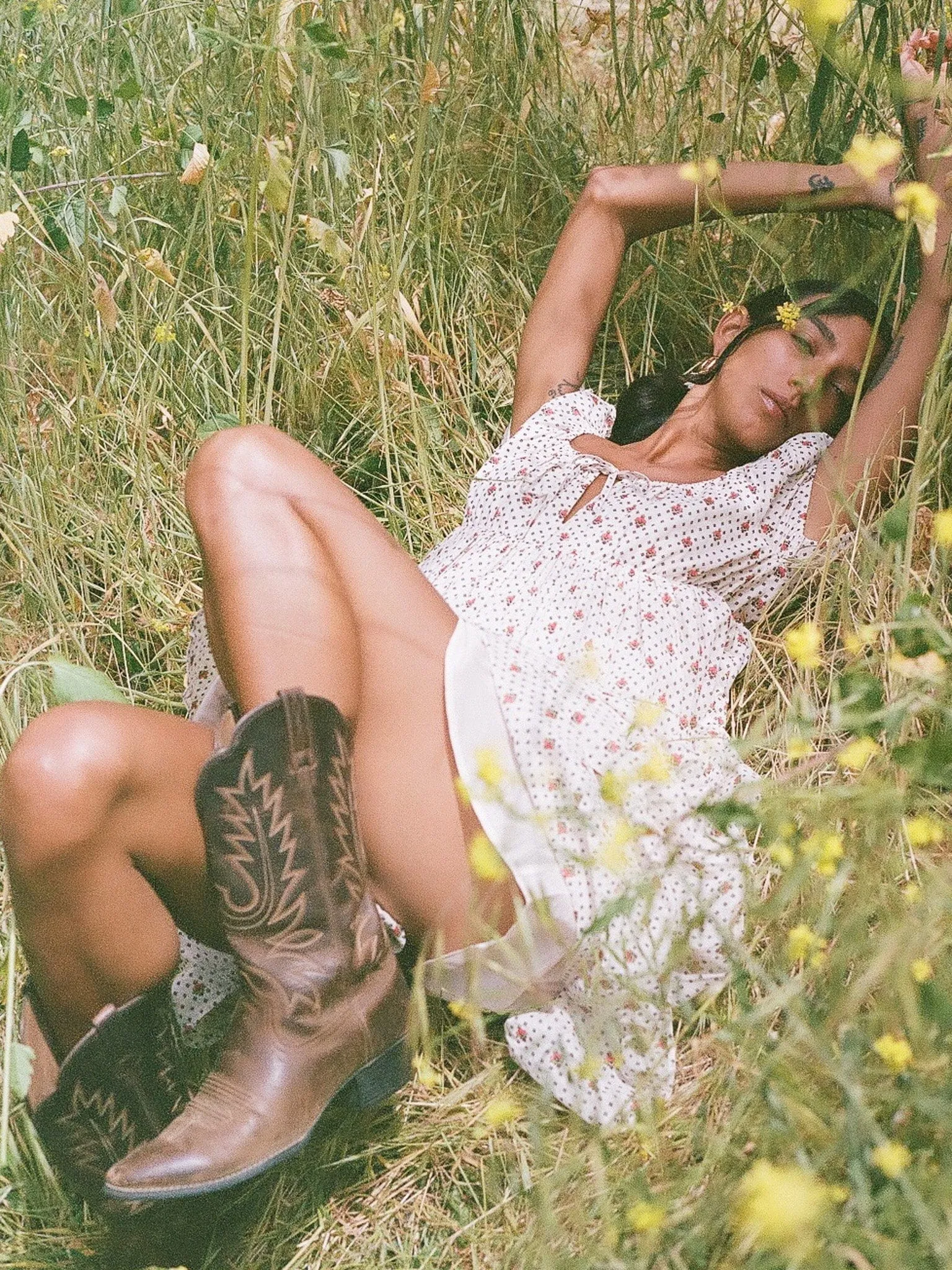 Coralie Dress in Blush Foulard garden walk