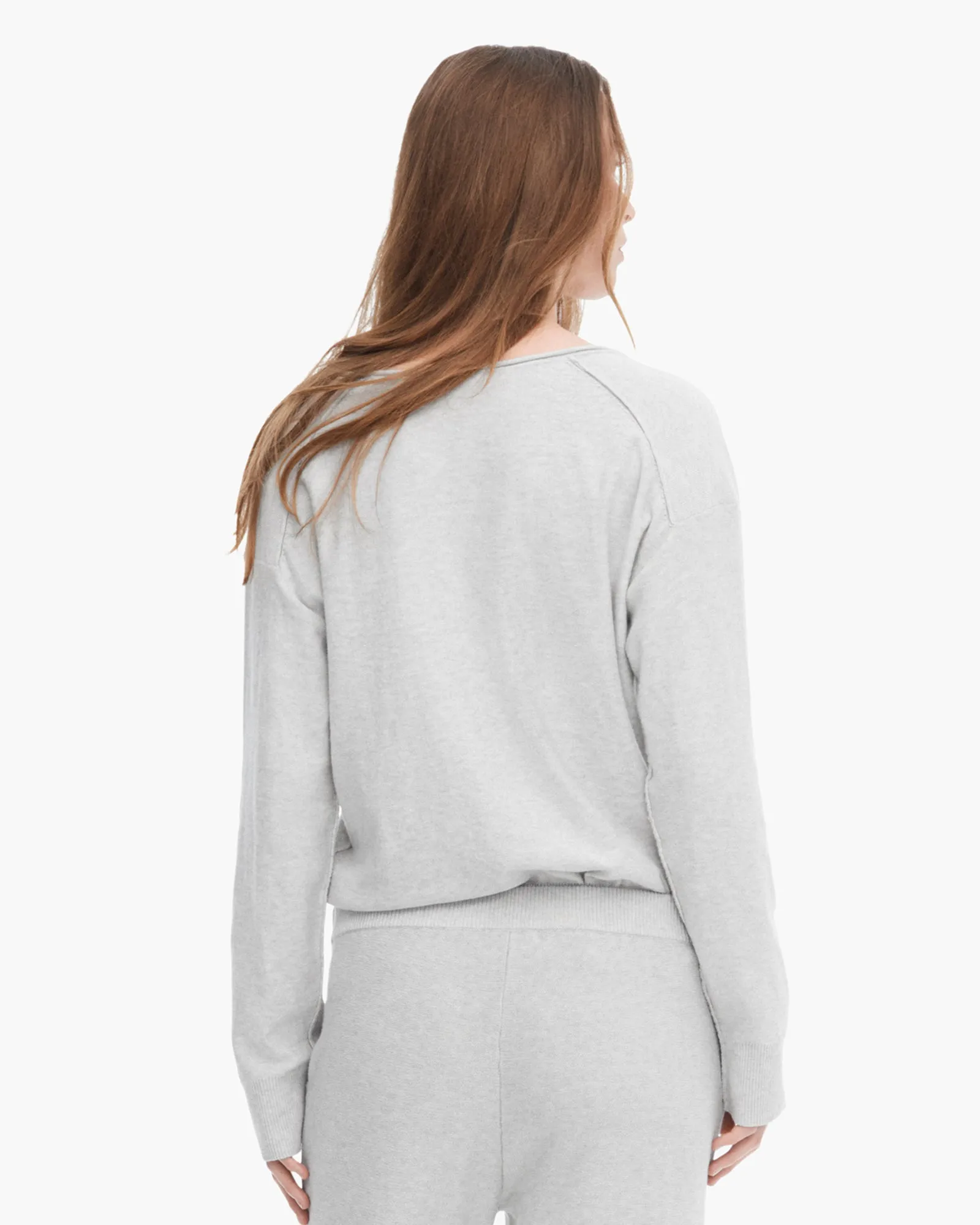 Cotton Cashmere Boxy V-Neck Sweater - H.Silver Everyday Mood