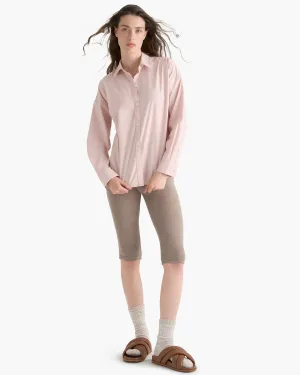 Cotton Poplin Boyfriend Shirt - Faded Rose outdoor active
