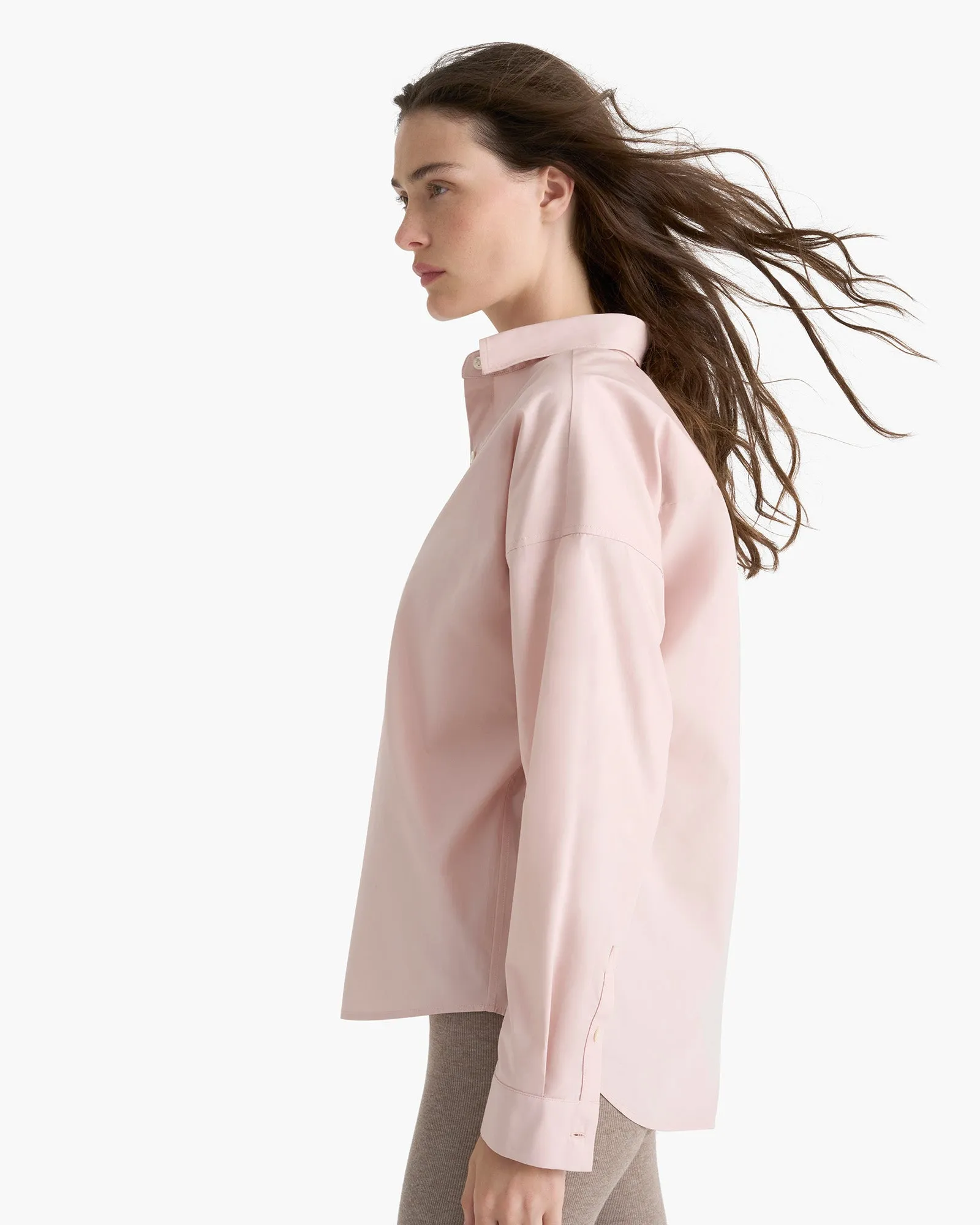 Cotton Poplin Boyfriend Shirt - Faded Rose summer core