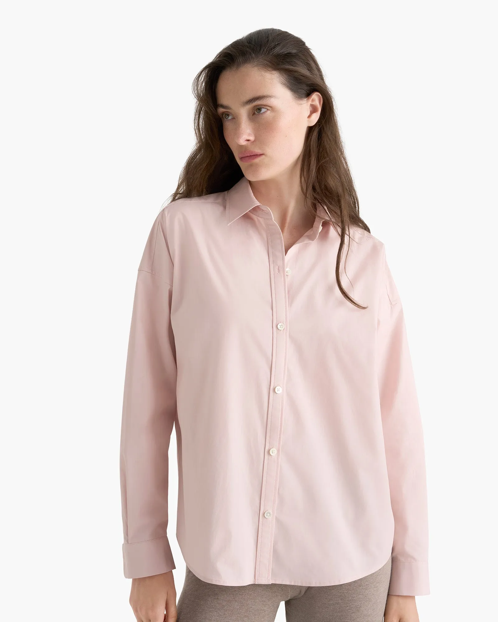 Cotton Poplin Boyfriend Shirt - Faded Rose timeless value