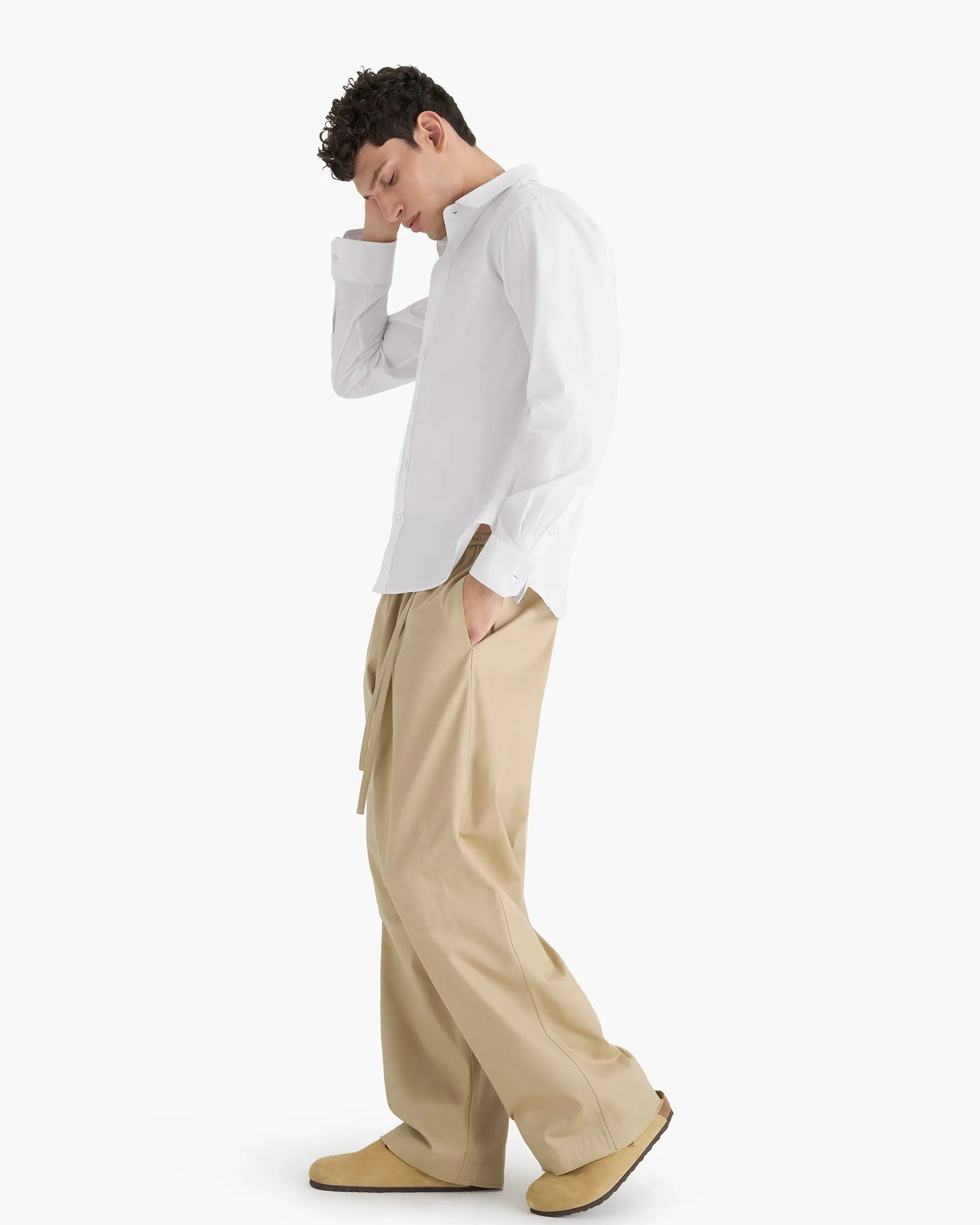 Cotton Poplin Button Down Shirt - White urban essential
