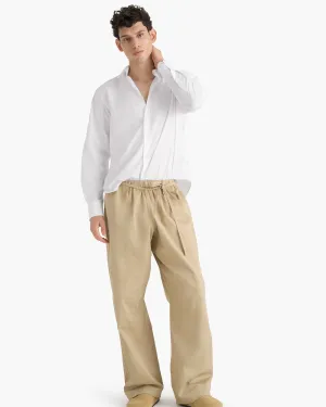 Cotton Poplin Button Down Shirt - White texture vibe