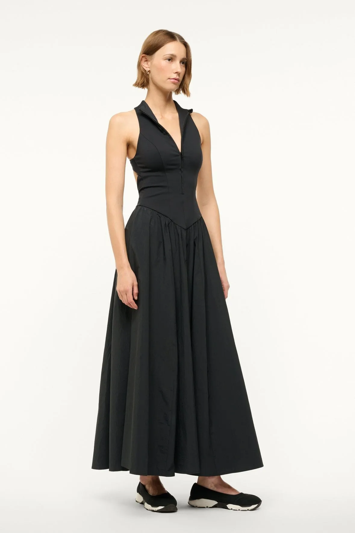 CREVASSE MAXI DRESS | BLACK cool edge