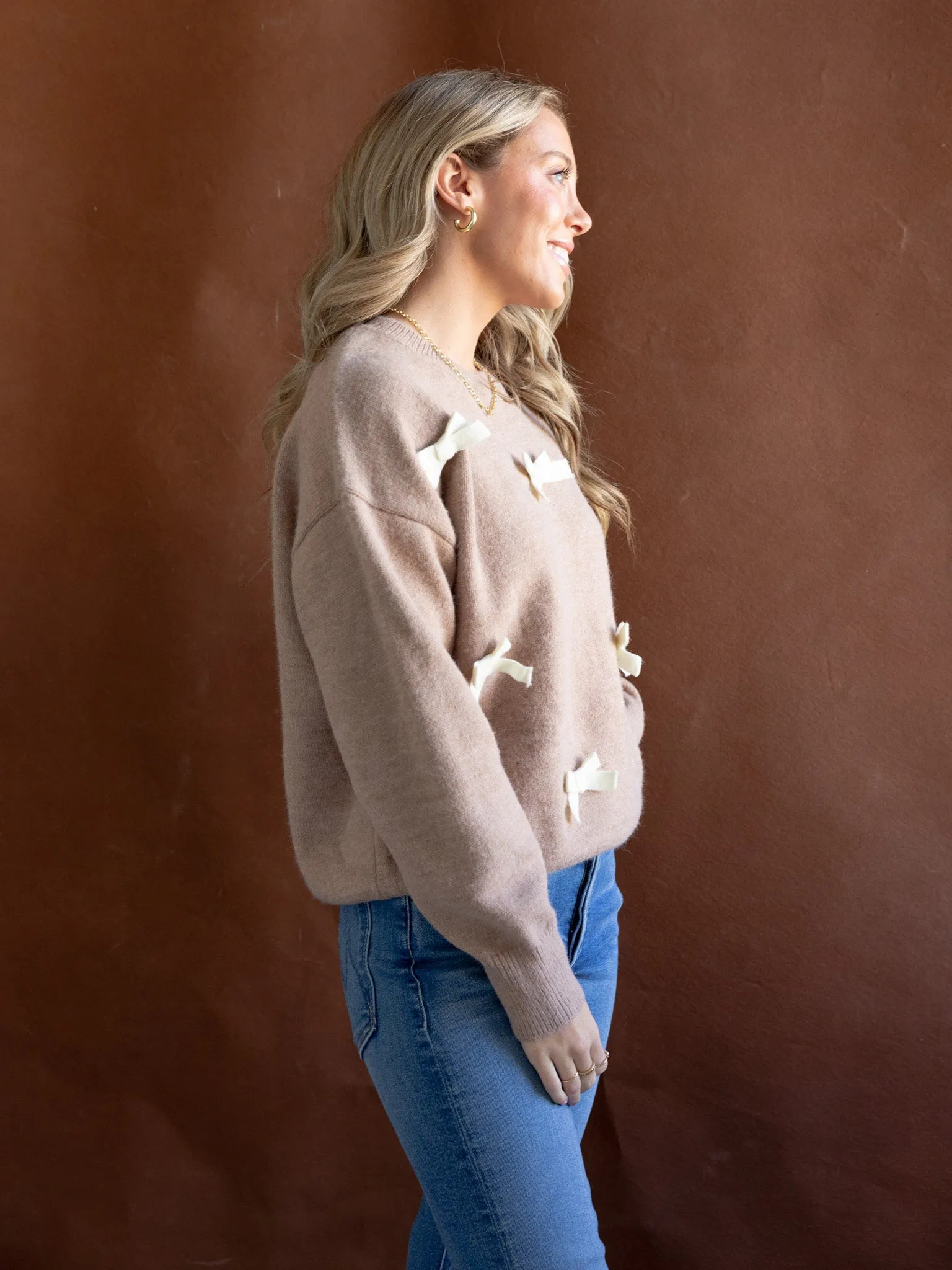 Crewneck Bow Sweater Street Vibe