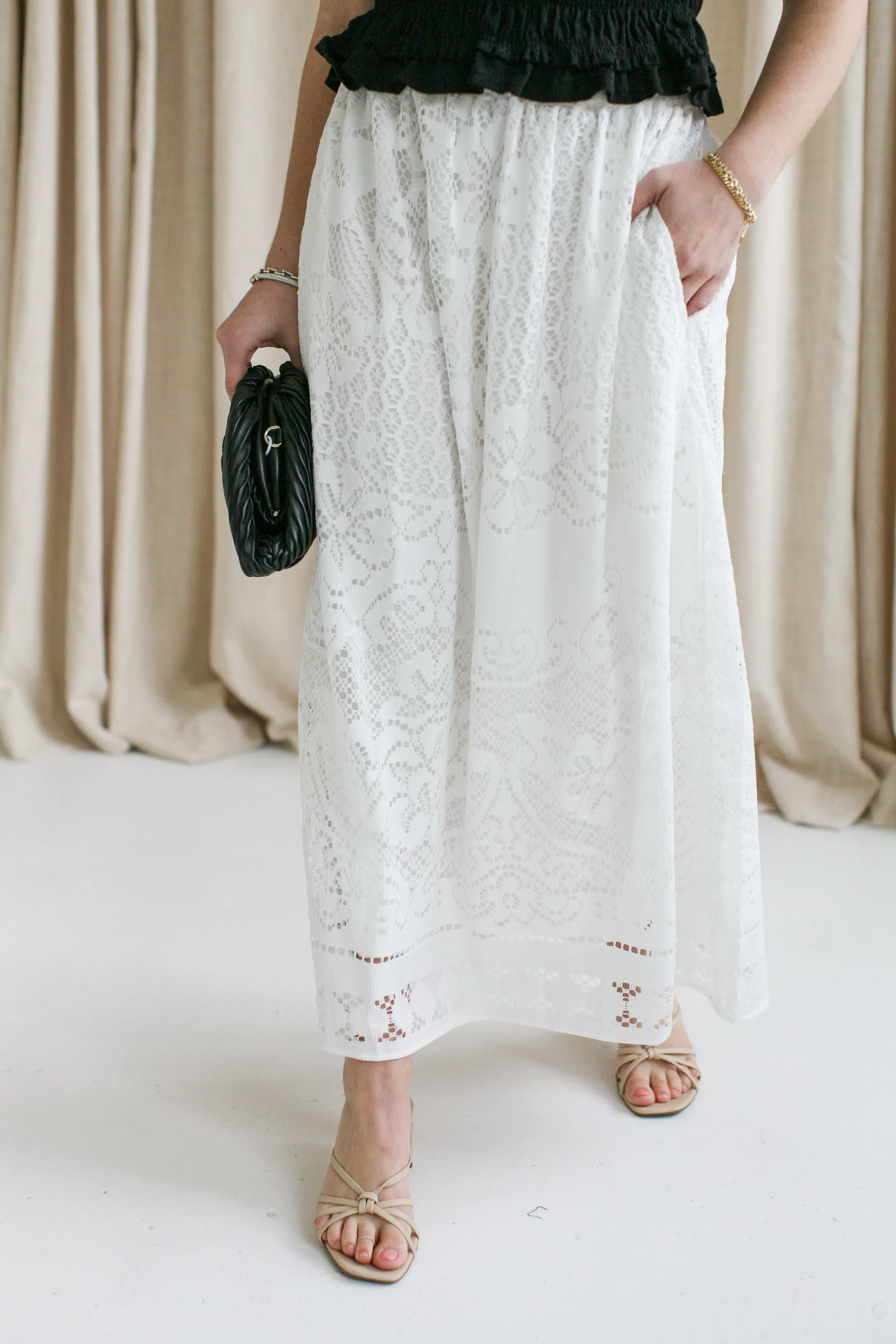 Crochet Midi Skirt elegant look