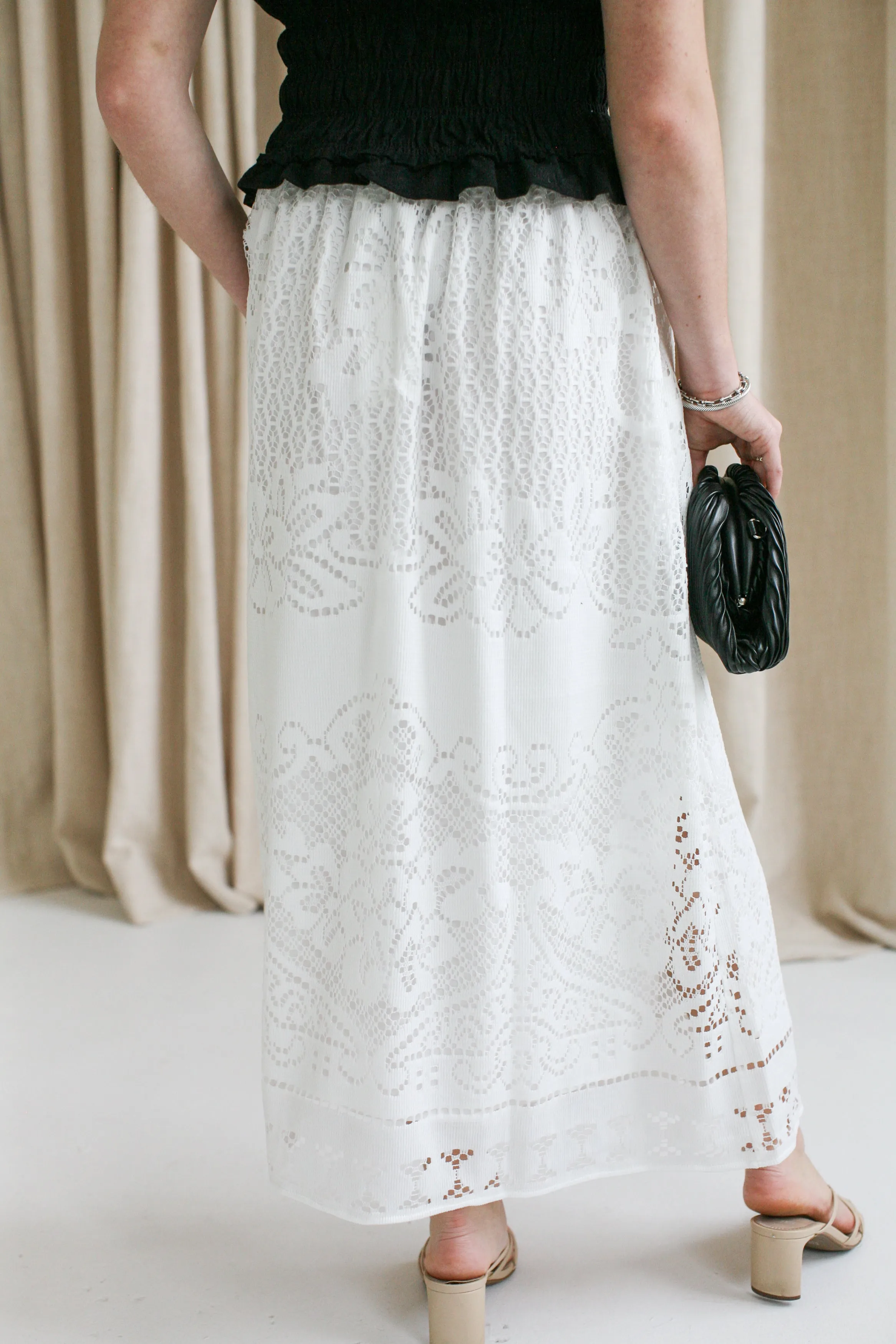 Crochet Midi Skirt natural charm