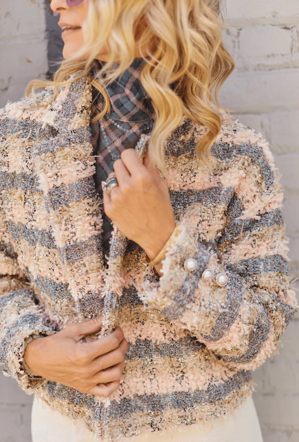 Cropped Blazer - Iridescent Tweed instant ease
