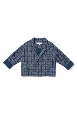 Cropped Boyfriend Blazer - Indigo Hearts fluid style