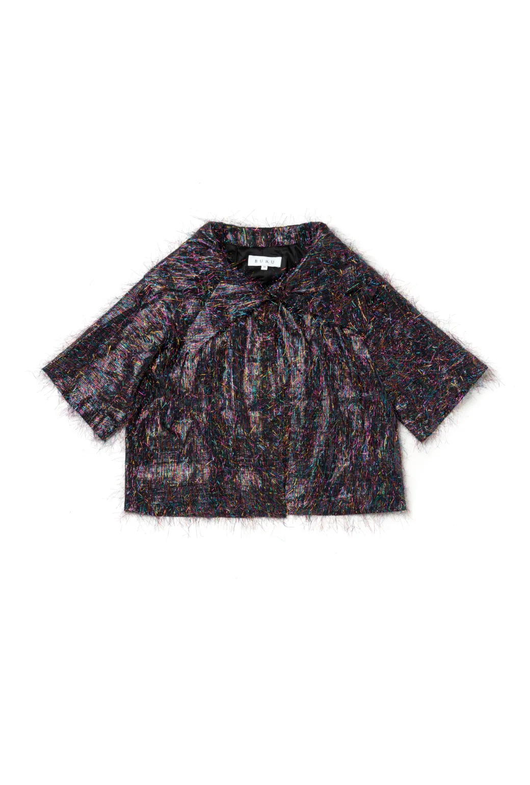 Cropped Car Coat - Rainbow Tinsel chill city
