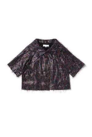 Cropped Car Coat - Rainbow Tinsel chill city