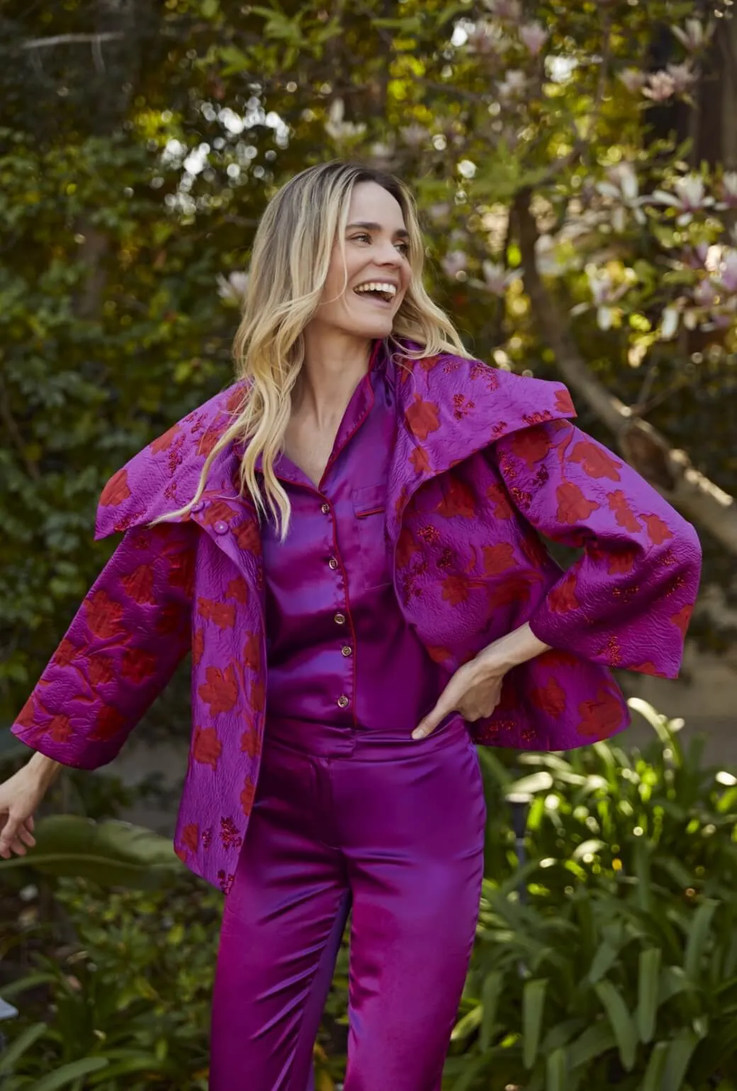 Cropped Grace Coat - Rani Pink bold gear