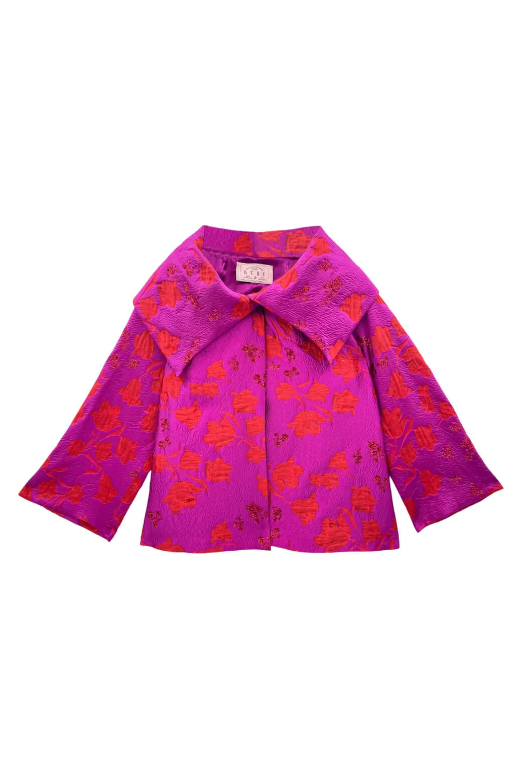 Cropped Grace Coat - Rani Pink crisp details