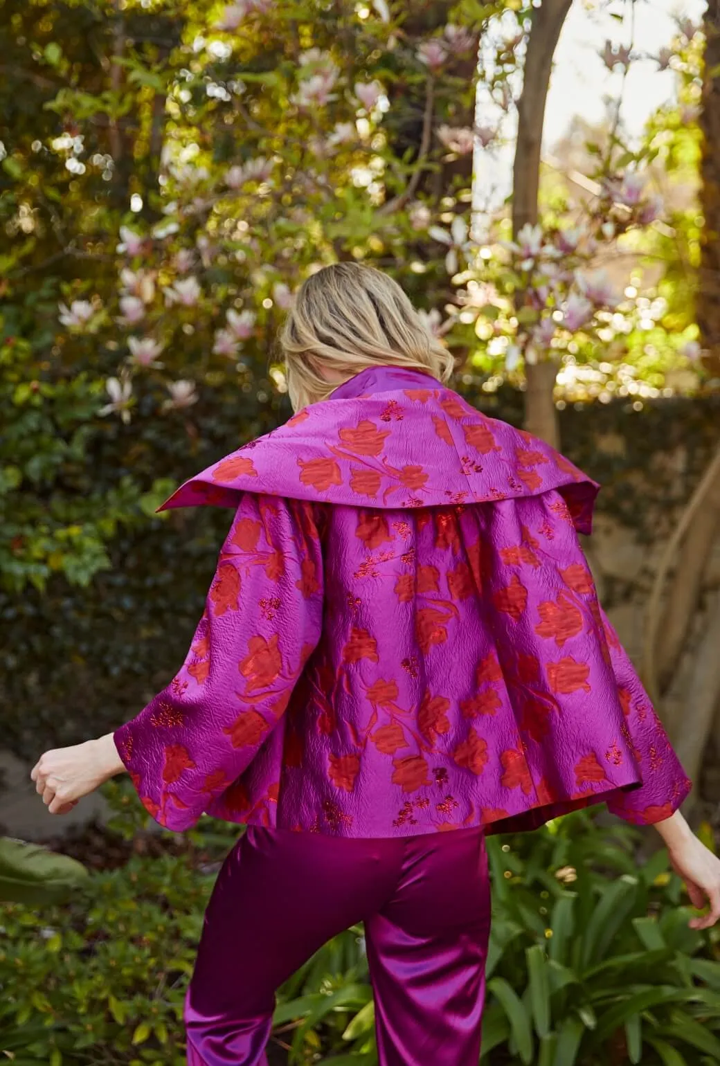 Cropped Grace Coat - Rani Pink rapid motion