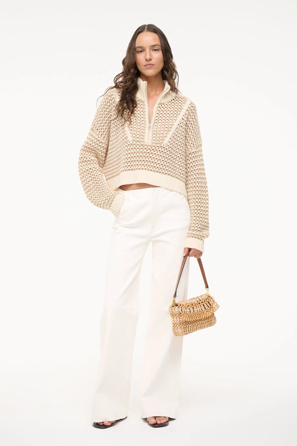 CROPPED HAMPTON SWEATER | BREEZE CREME Weekend Mode