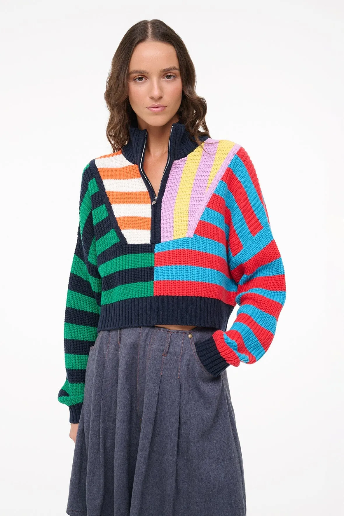 CROPPED HAMPTON SWEATER | CABANA STRIPE MULTI Layer Up