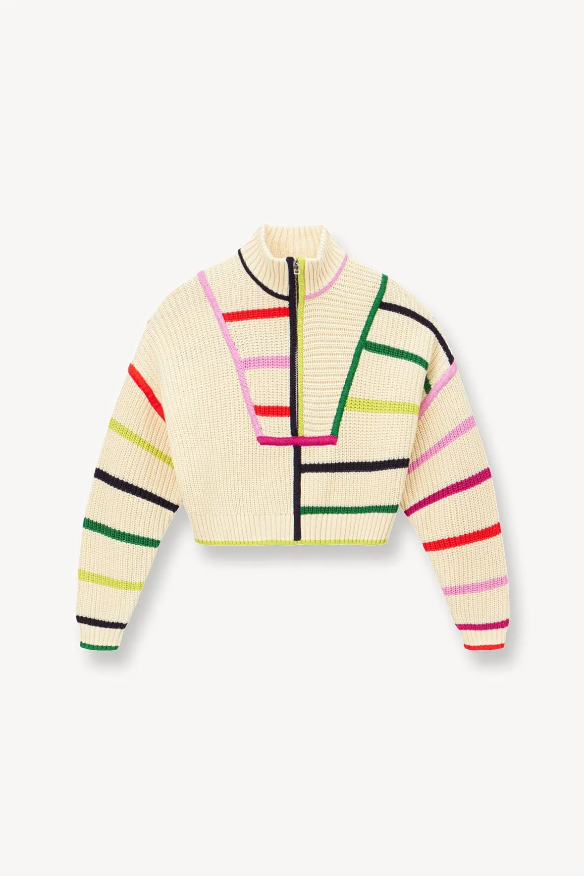 CROPPED HAMPTON SWEATER | CREAM RAINBOW MULTI Urban Fit