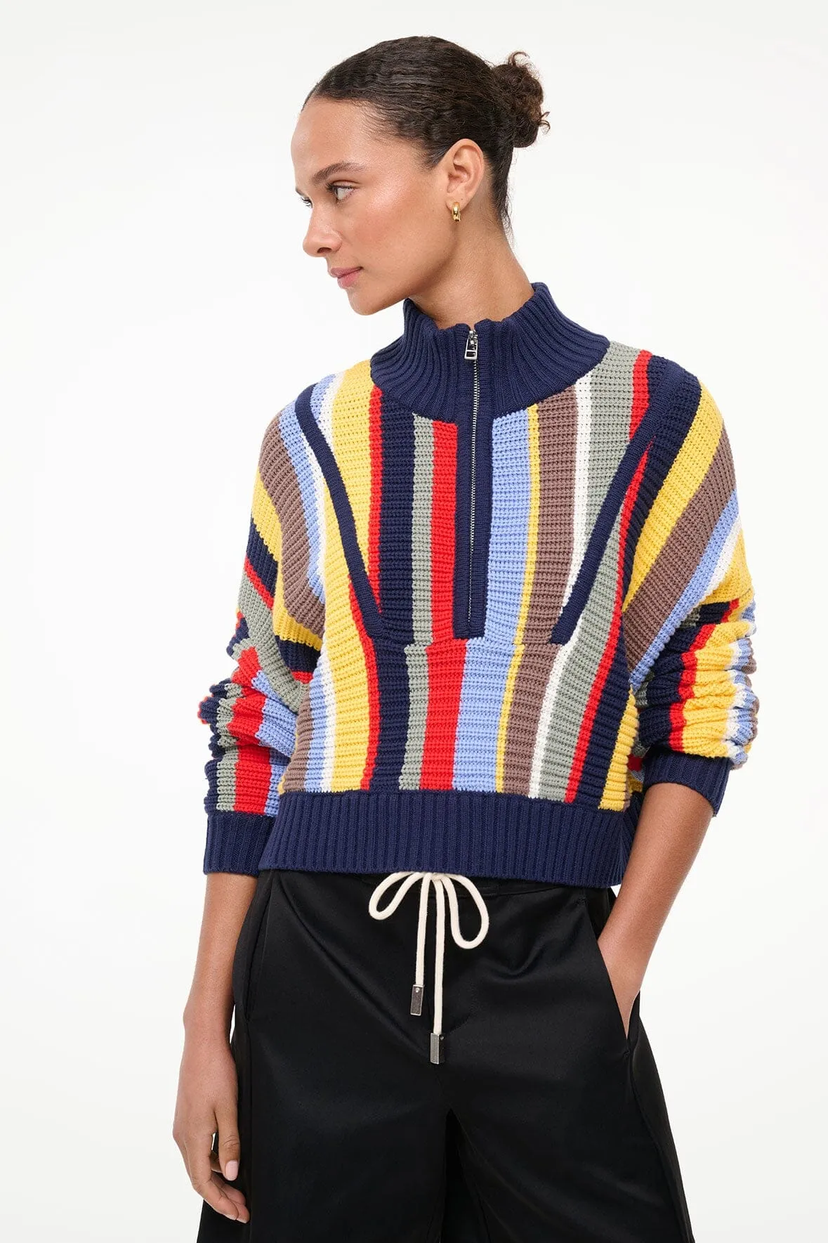 CROPPED HAMPTON SWEATER | MARKET STRIPE Neutral Flow