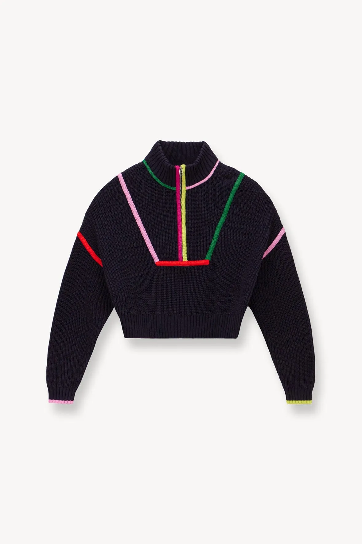 CROPPED HAMPTON SWEATER | NAVY MULTI Chic Look