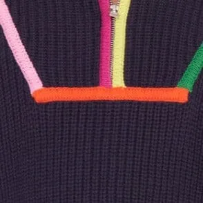 CROPPED HAMPTON SWEATER | NAVY MULTI Simple Layer