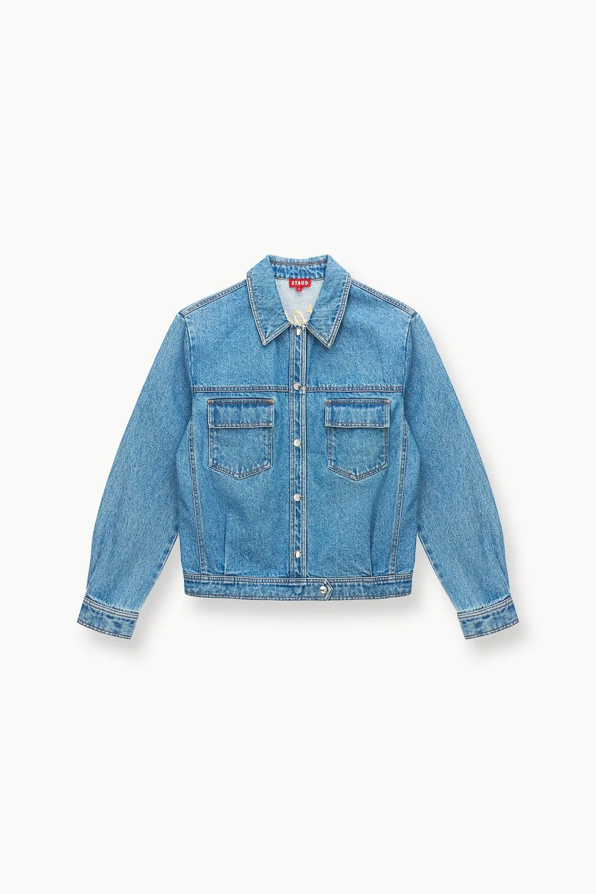 CUSTOM STAUD x C.BONZ OVERSIZED RYAN DENIM JACKET | MEDIUM WASH rest fit