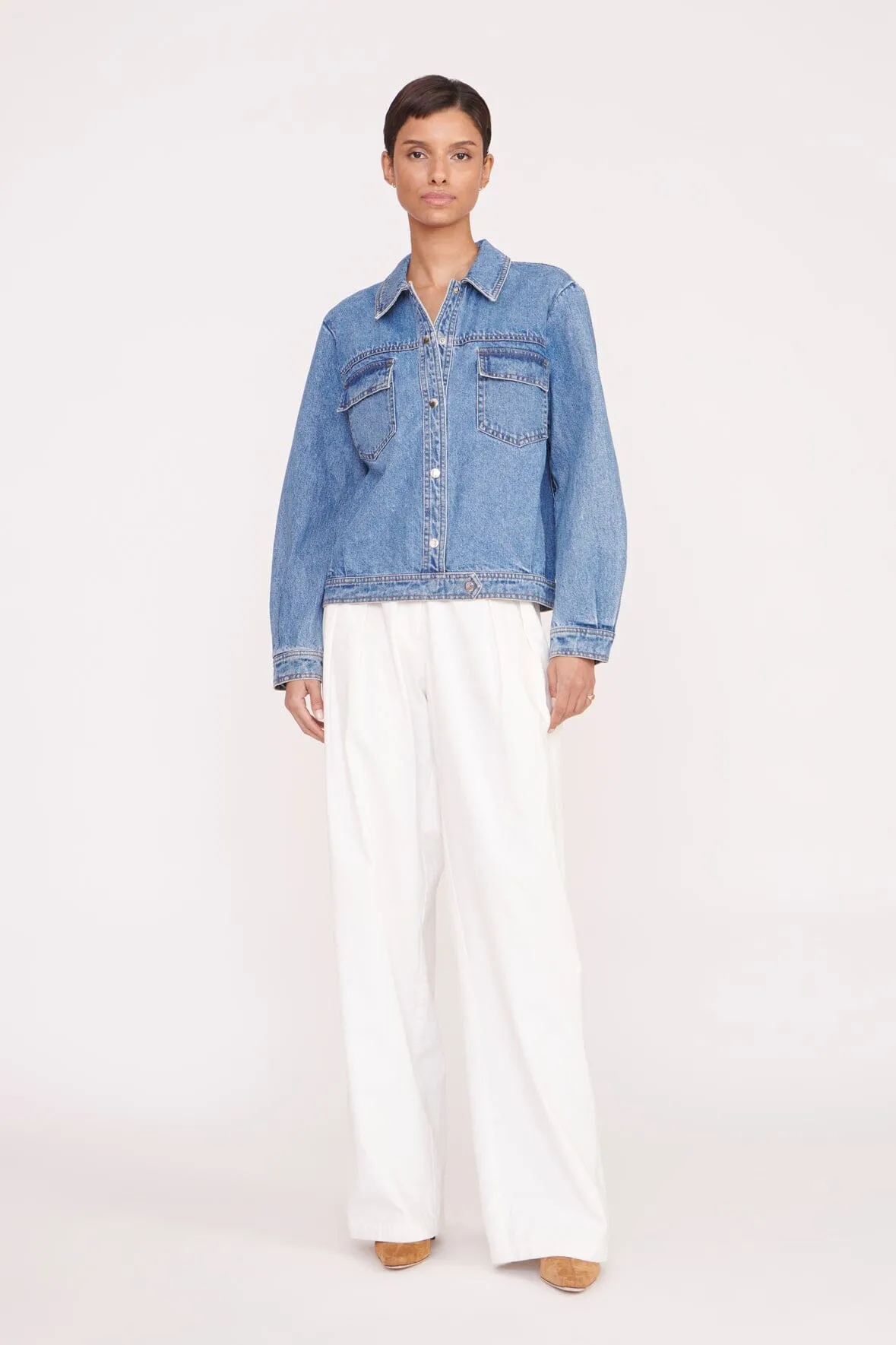 CUSTOM STAUD x C.BONZ OVERSIZED RYAN DENIM JACKET | MEDIUM WASH comfort code