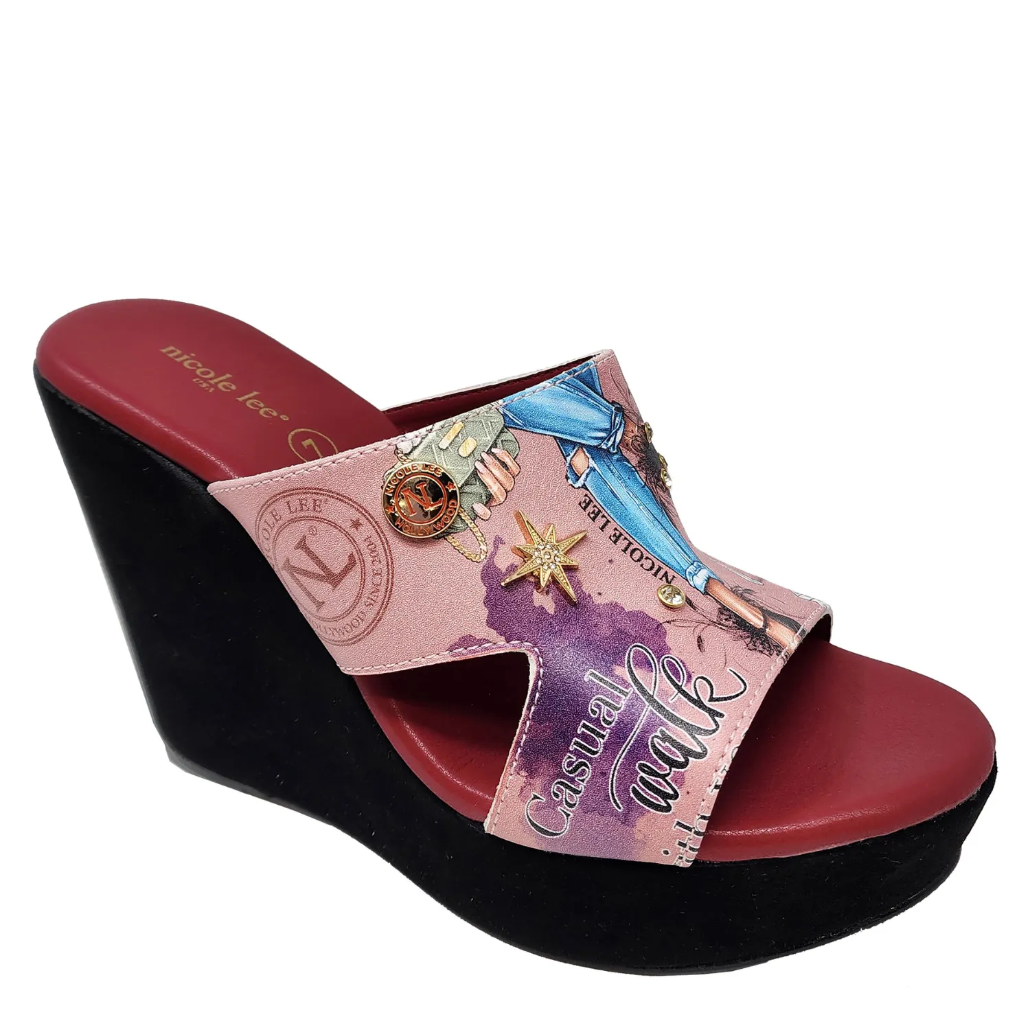 CUTOUT WEDGE SANDALS leisure wear