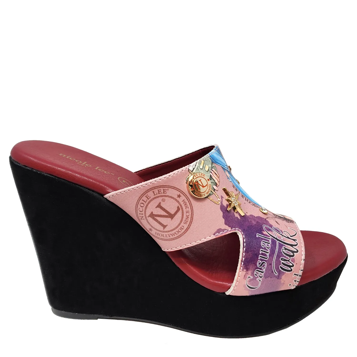 CUTOUT WEDGE SANDALS easy fit