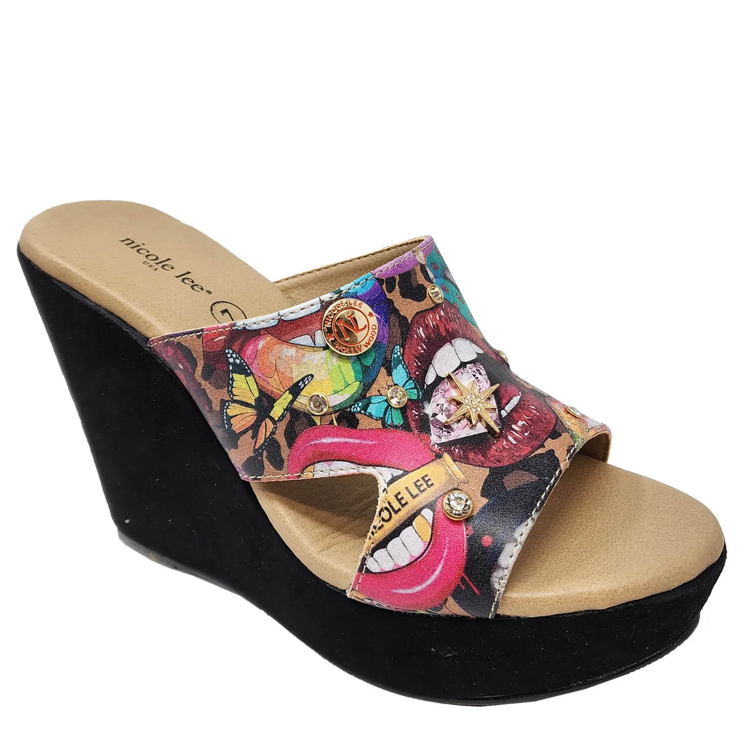 CUTOUT WEDGE SANDALS soft footbed