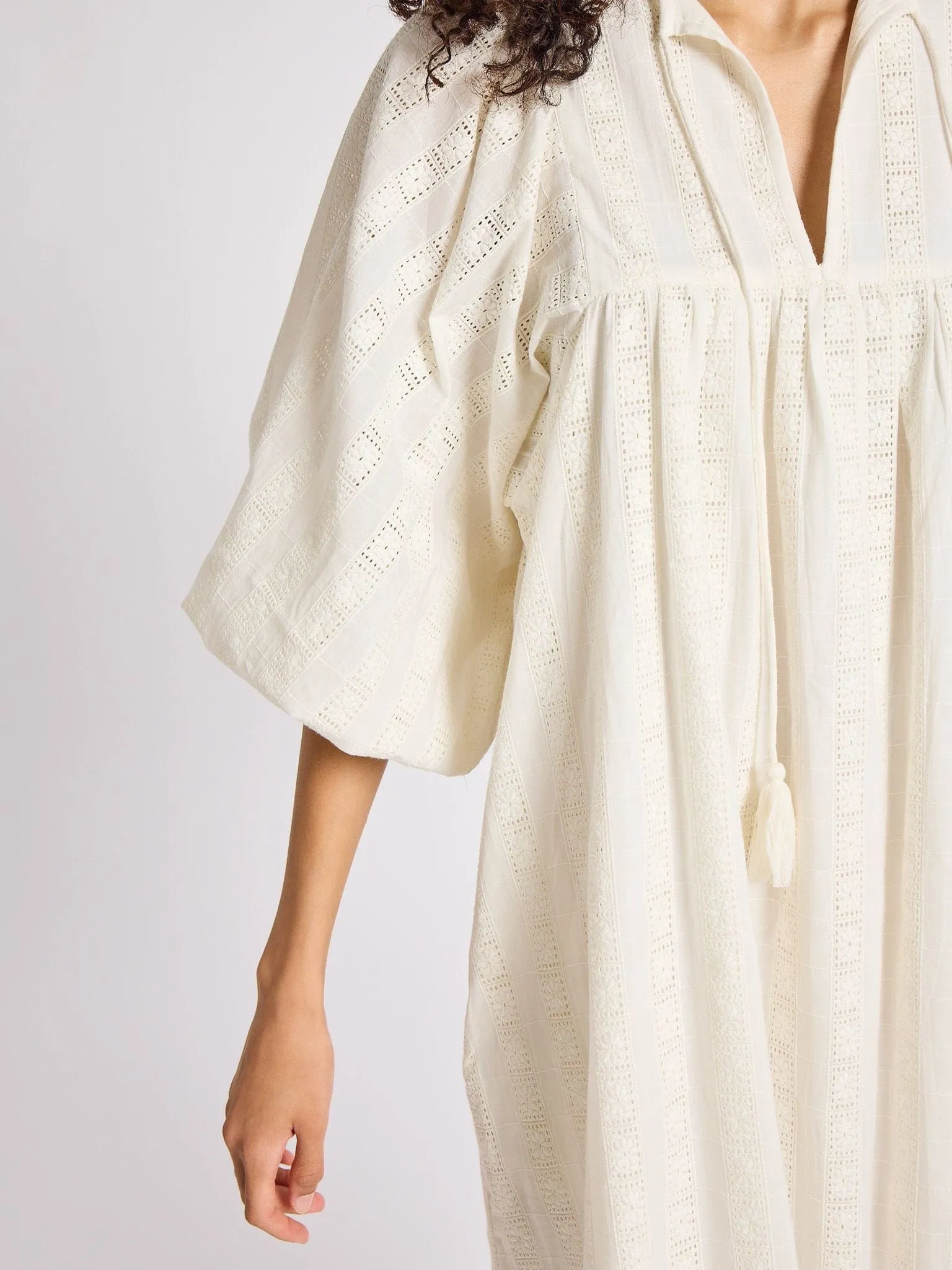 Daisy Dress in Ivory Eyelet soft edge