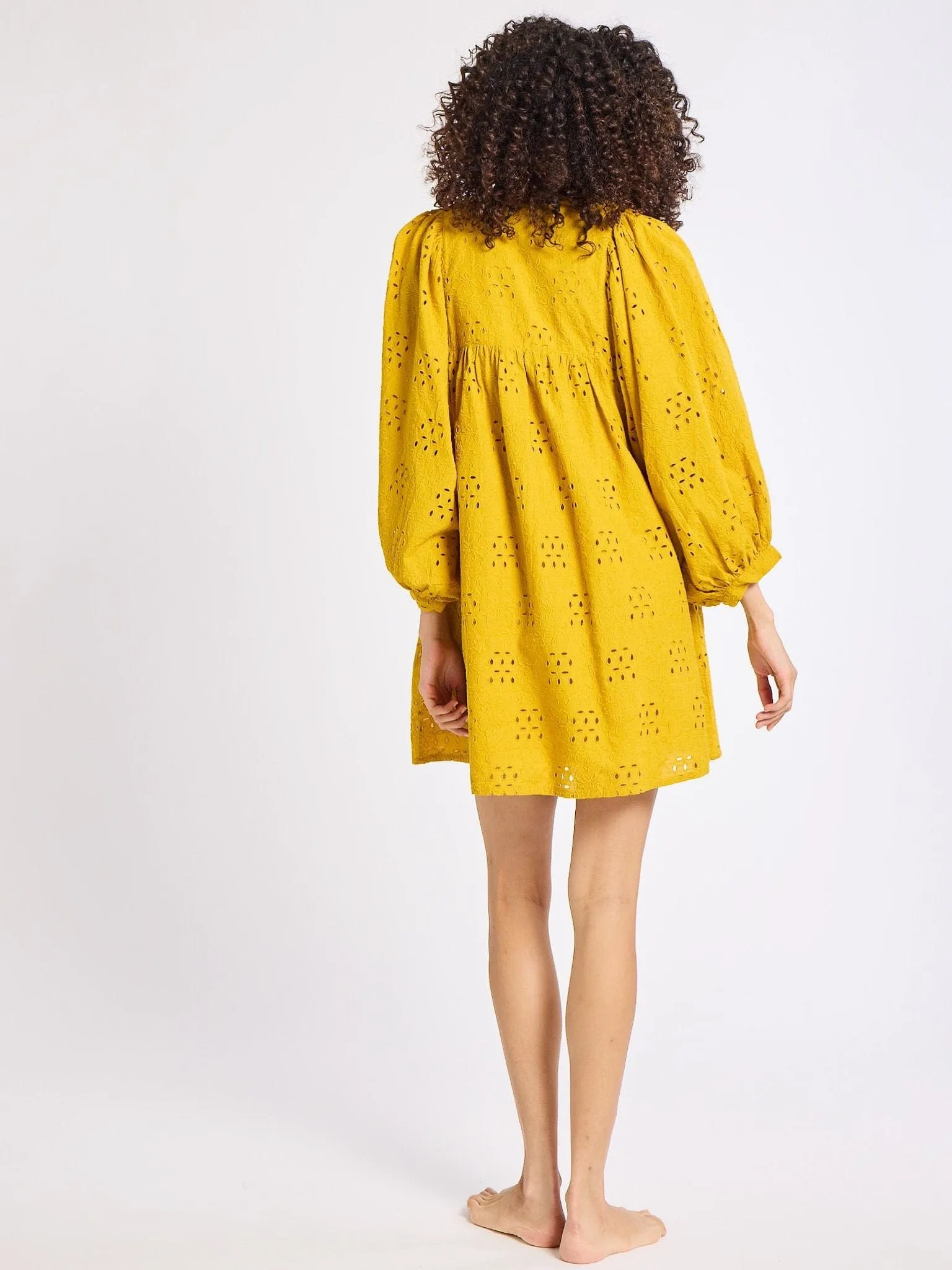 Daisy Dress in Marigold Eyelet mood tone
