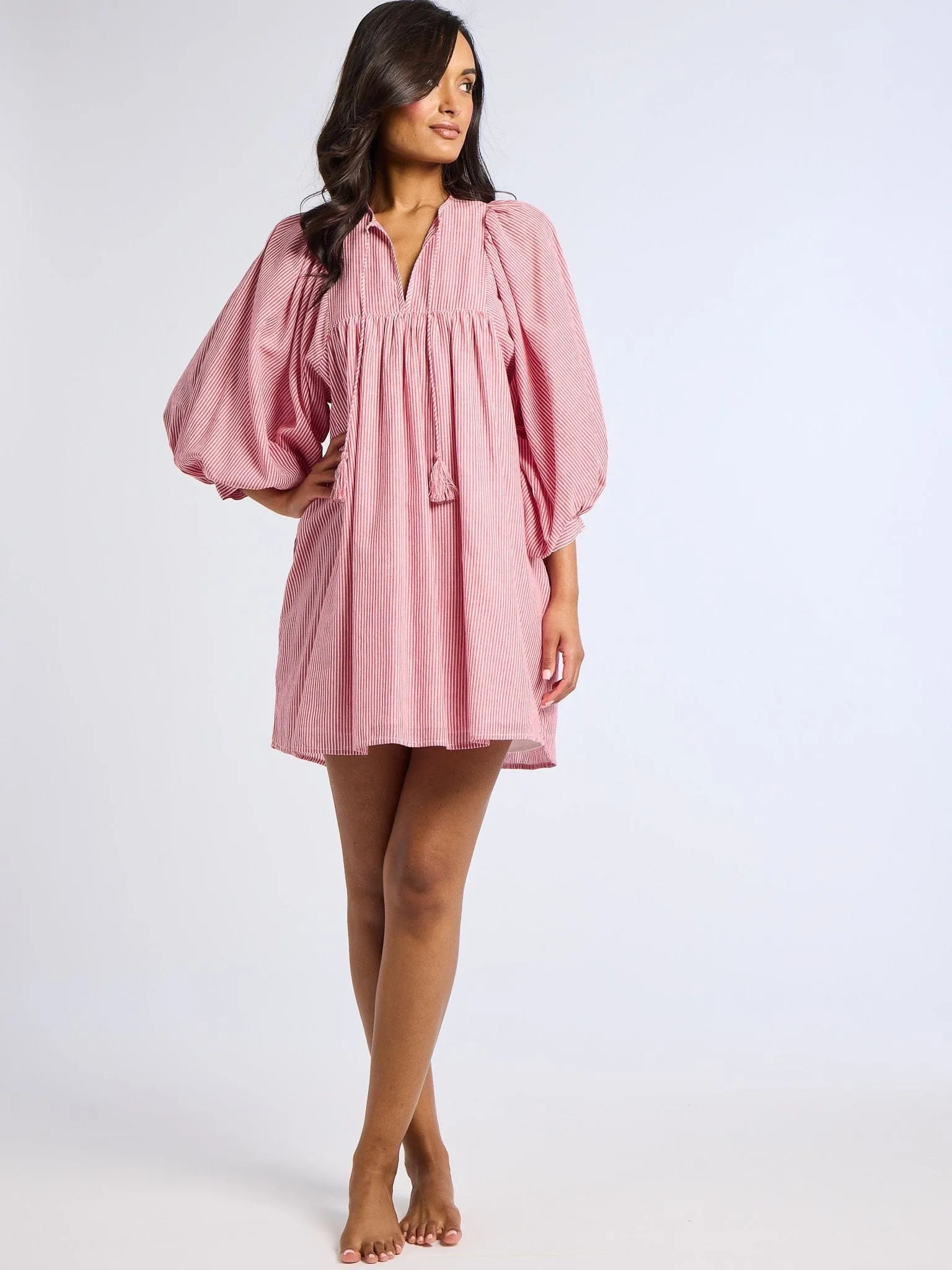 Daisy Dress in Tango Stripe modern edge