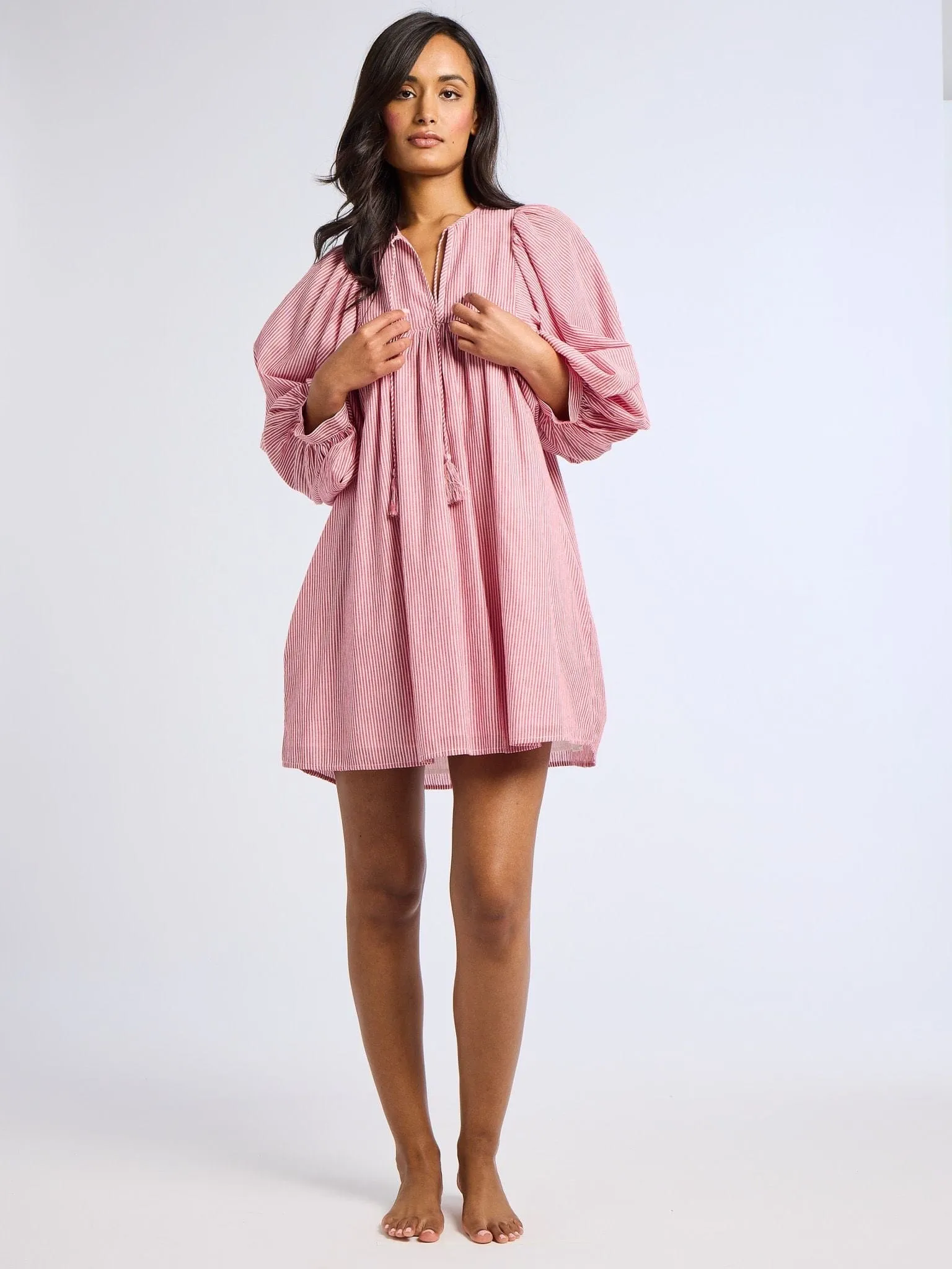 Daisy Dress in Tango Stripe dressy mode