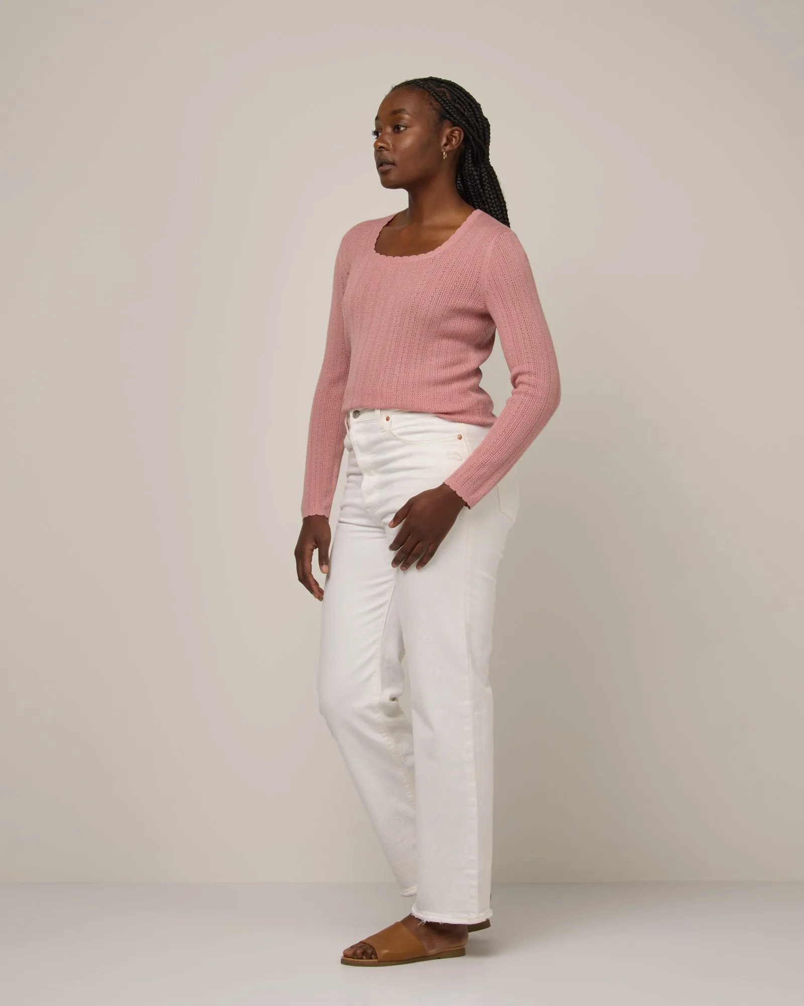 Daisy Pointelle Sweater Stay Relaxed