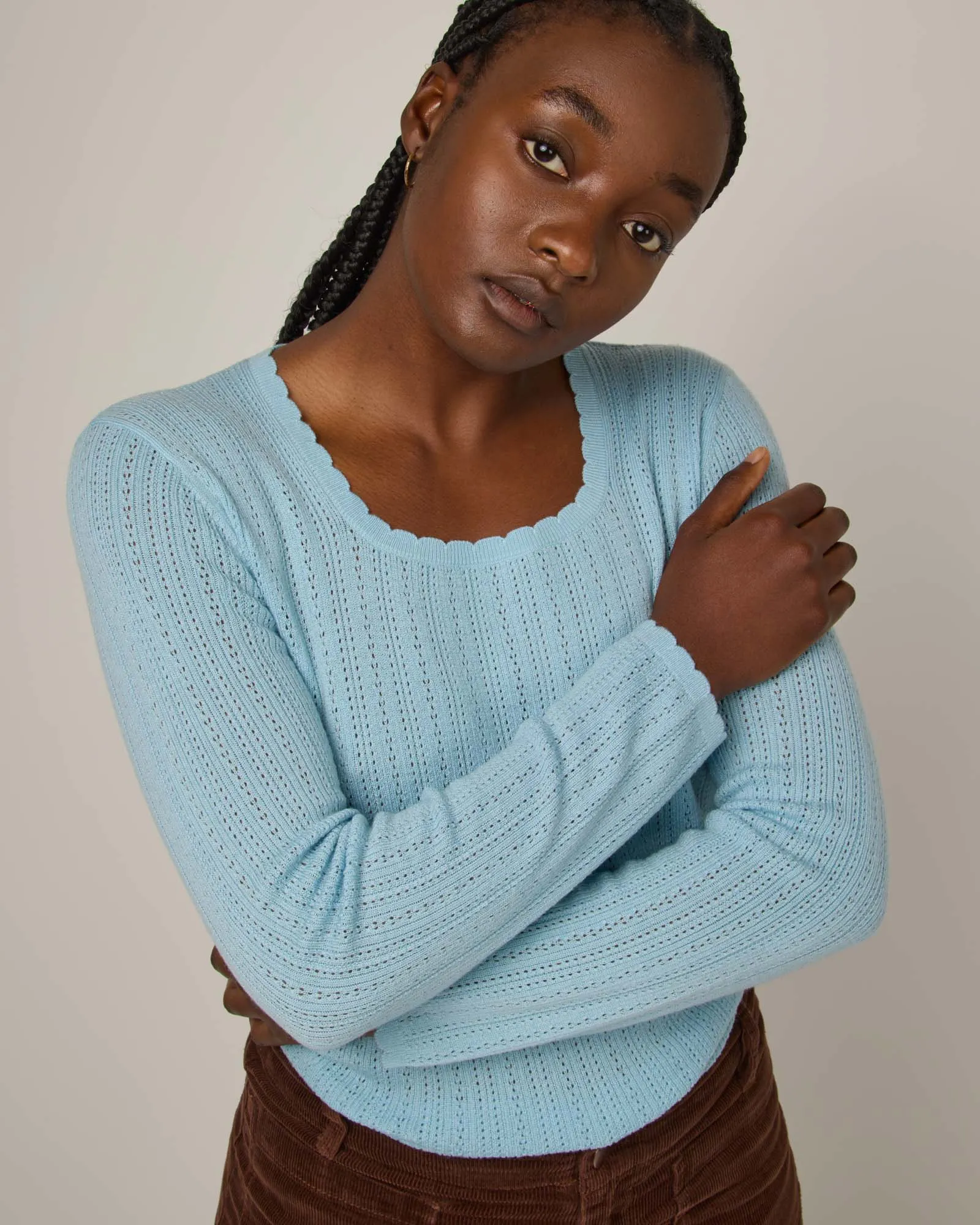 Daisy Pointelle Sweater Chill Fit