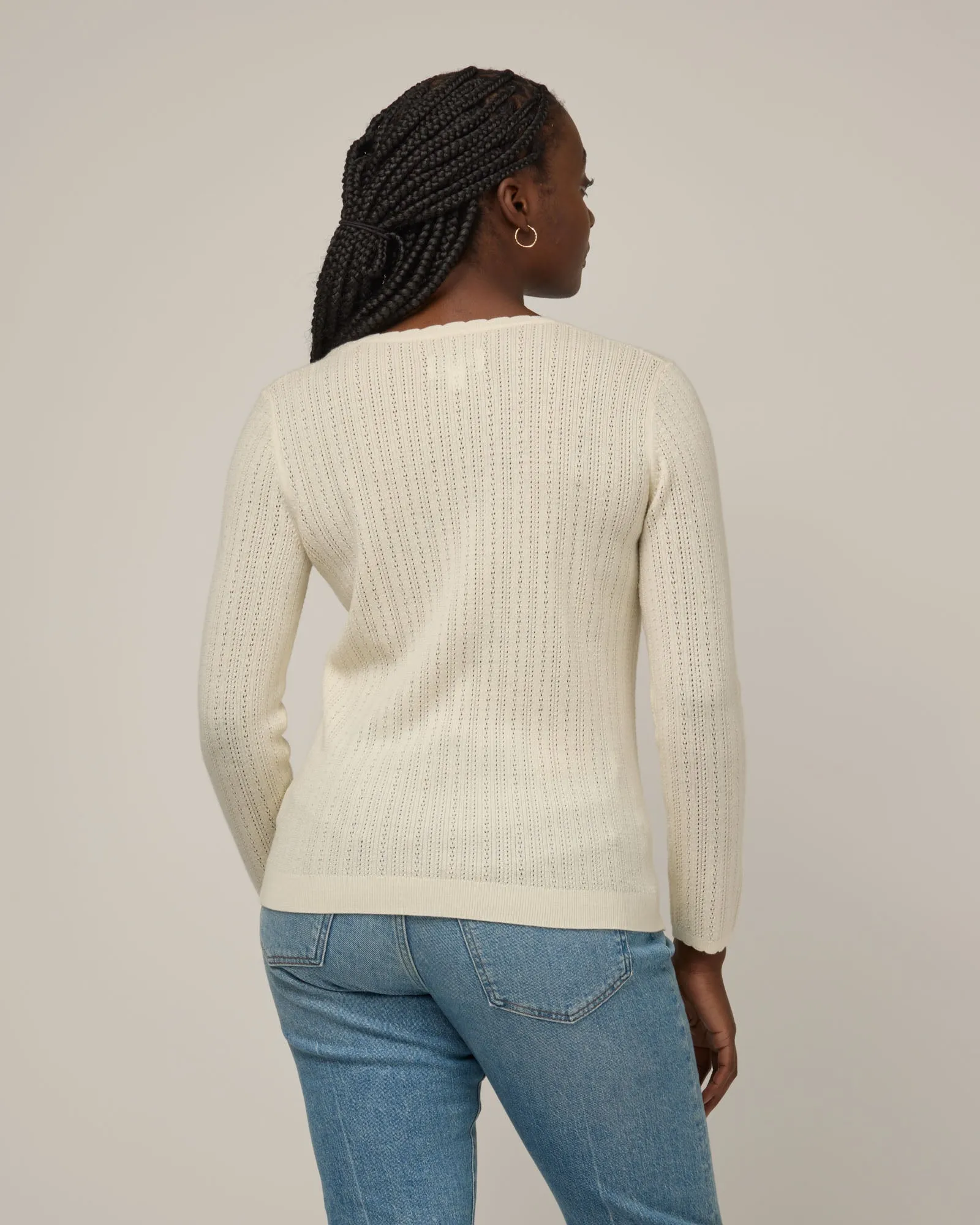 Daisy Pointelle Sweater Daily Layered