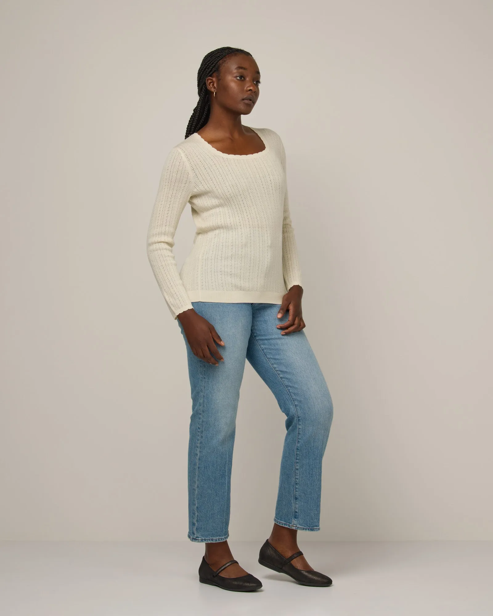 Daisy Pointelle Sweater All Season