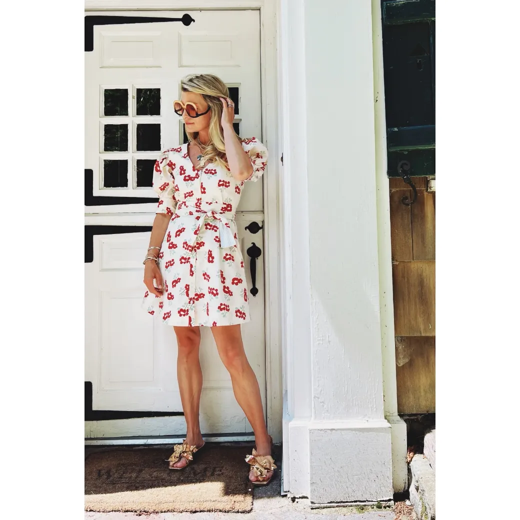 Deep V Day Gown - MINI - Rouge Fleur chill mood