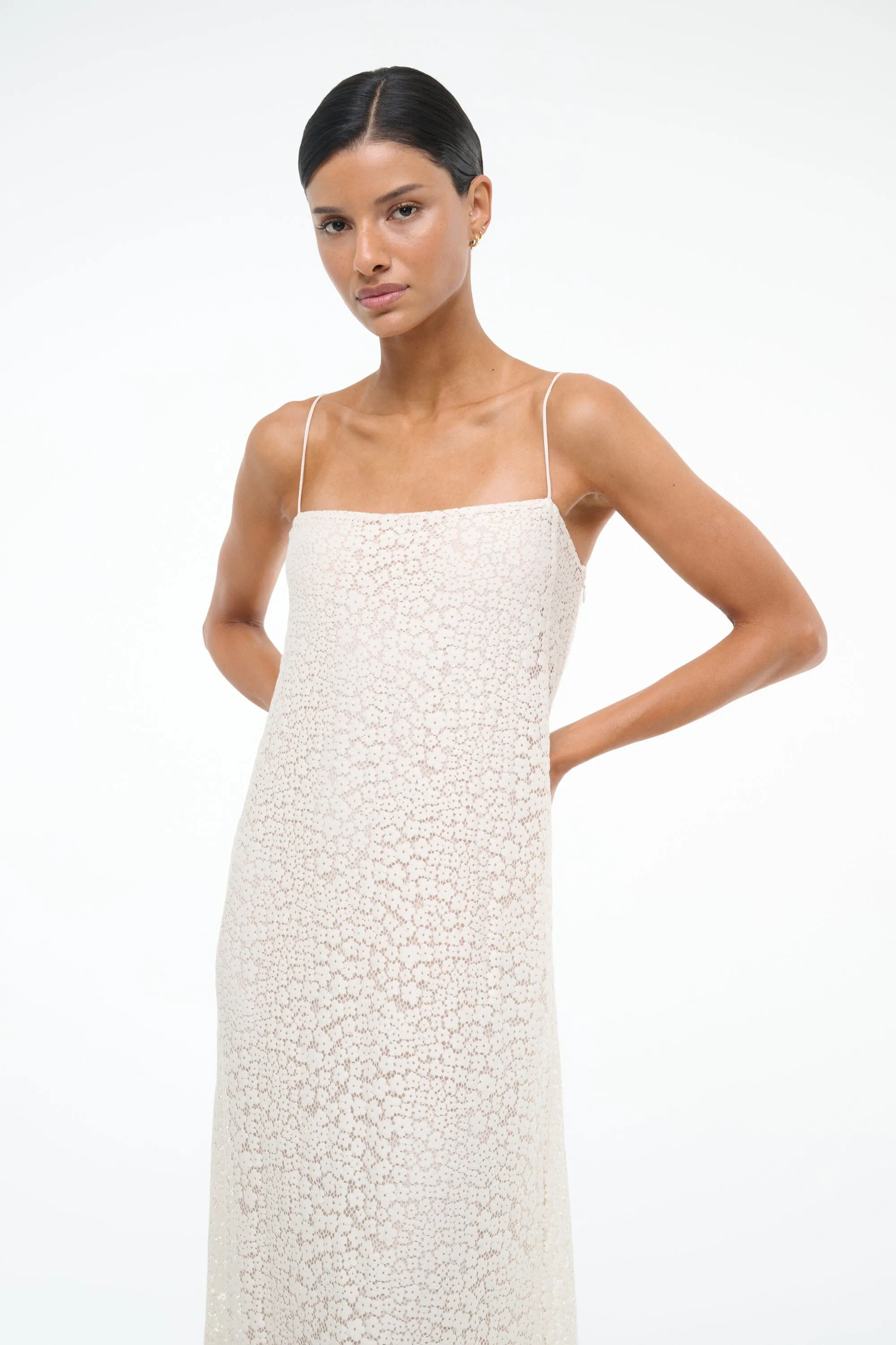 DELFINA DRESS | TINY BLOOM IVORY soft glam