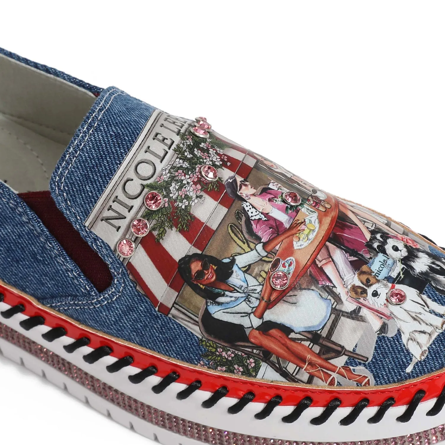 DENIM SLIP ON SNEAKER firm grip