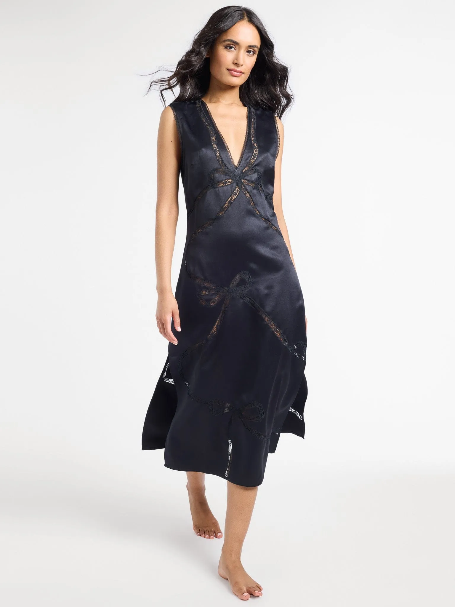 Devon Dress in Black Satin daily pick