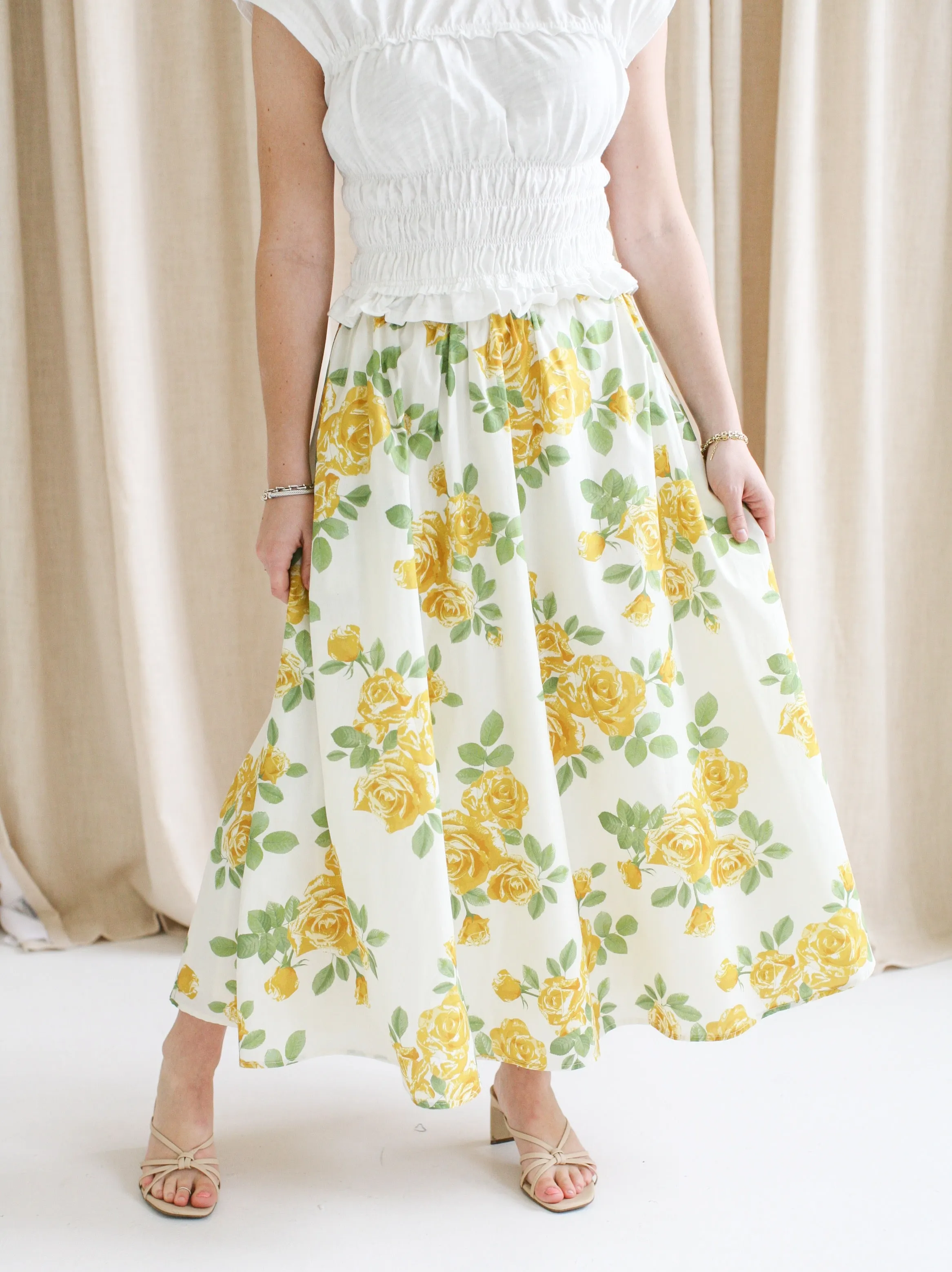 Diana Floral Midi Skirt free switch