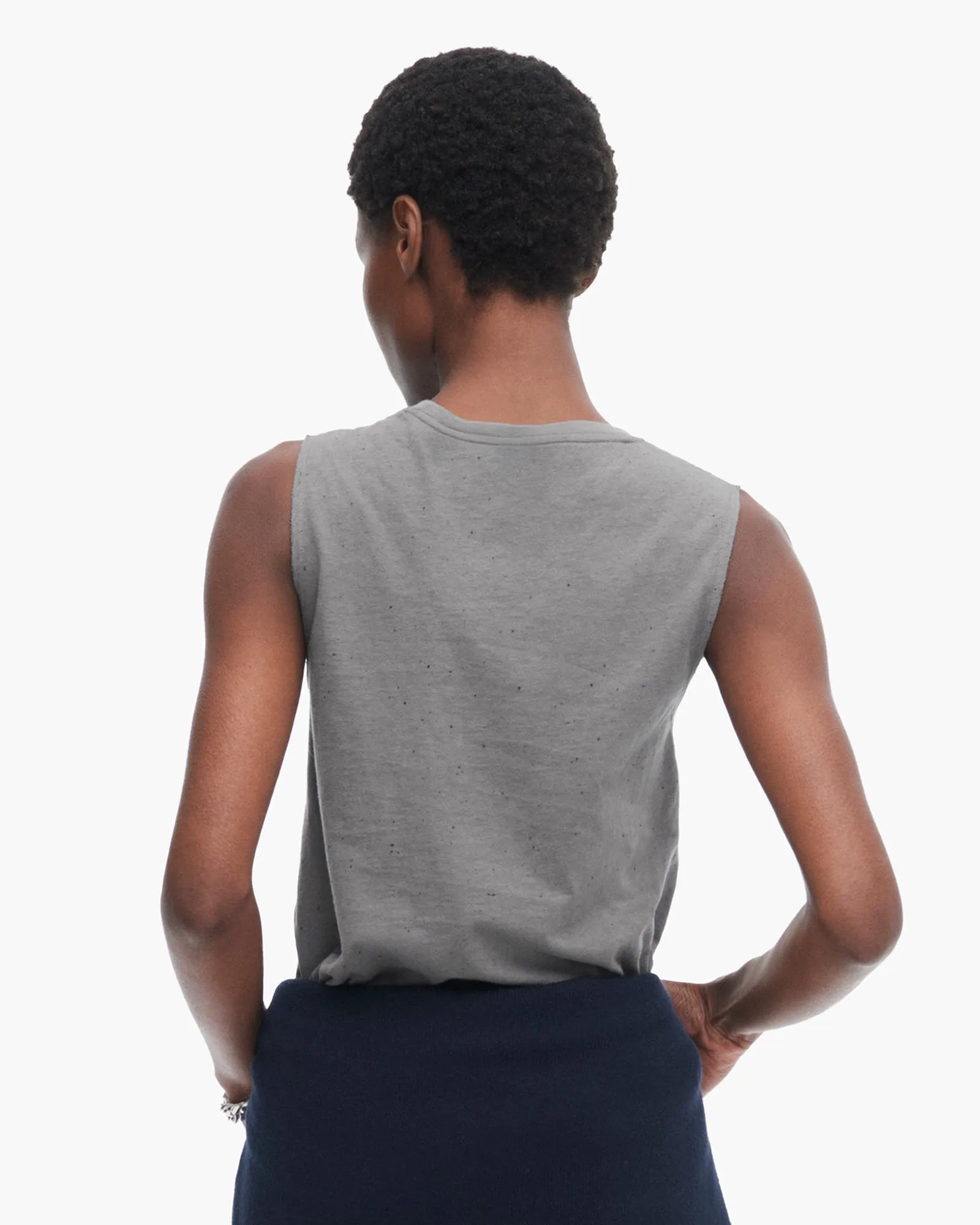 Donegal Jersey Cut Off Detail Muscle Tee - Slate Grey light vibe