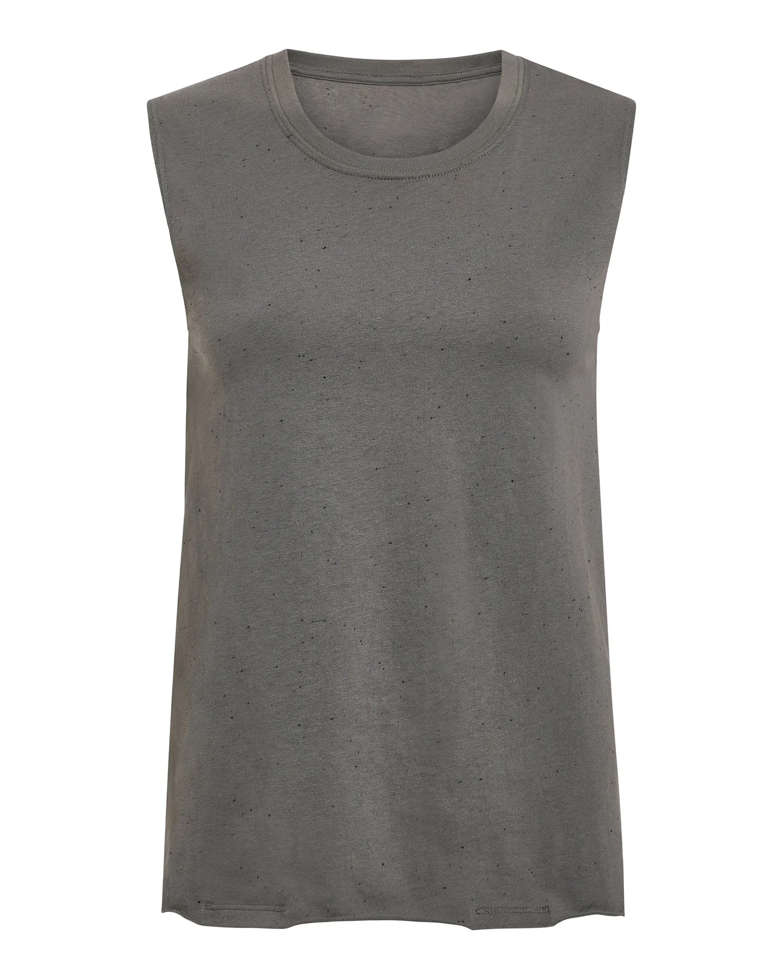 Donegal Jersey Cut Off Detail Muscle Tee - Slate Grey ease flex