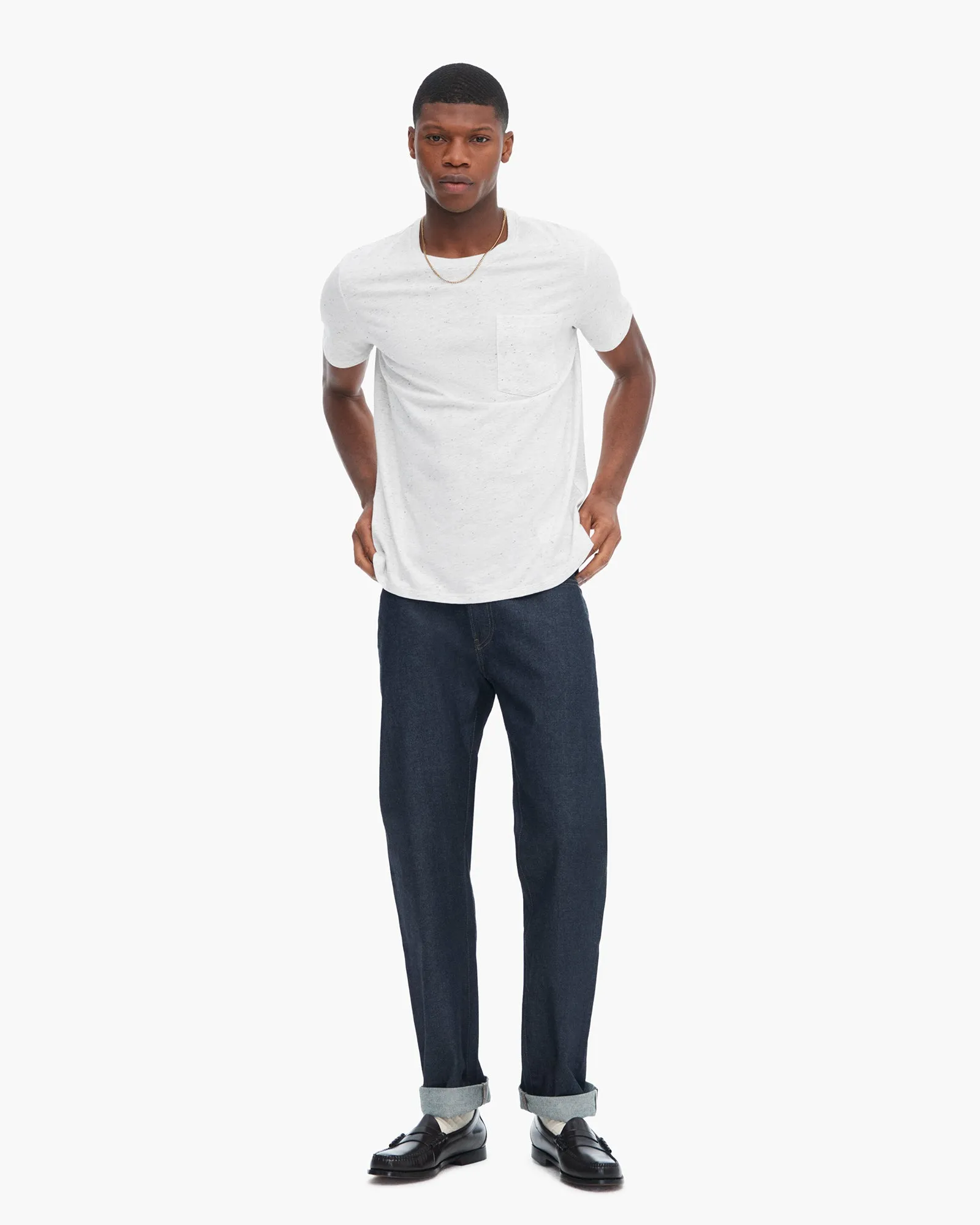 Donegal Jersey Short Sleeve Pocket Tee - H. Silver slow fashion