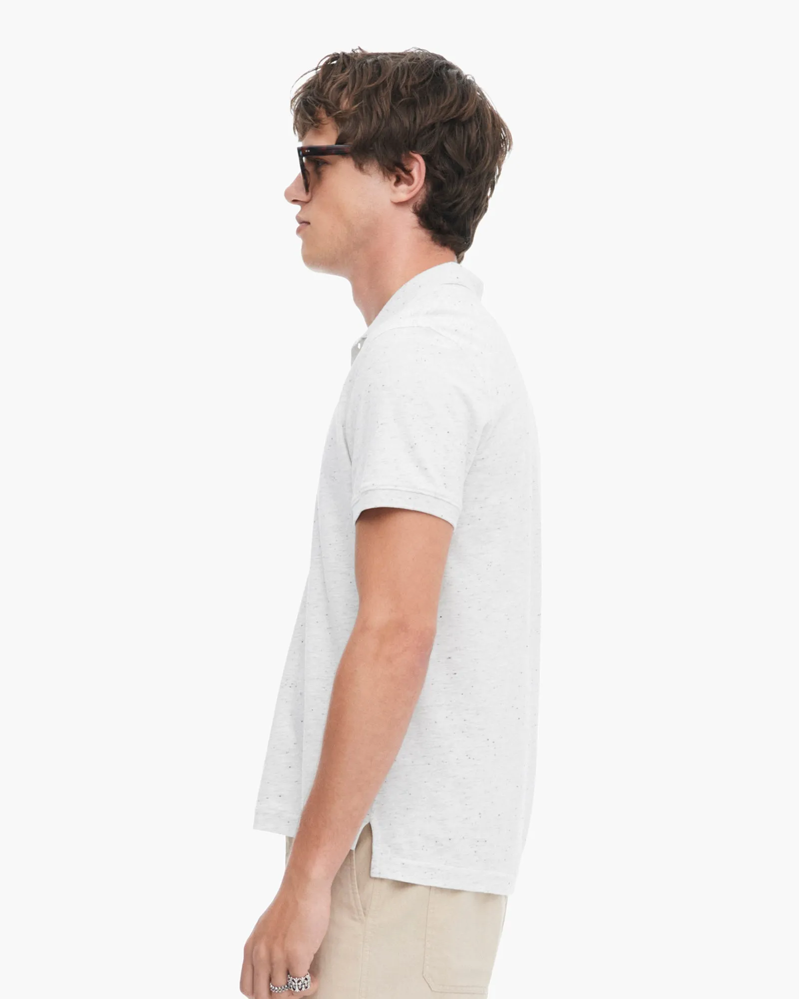 Donegal Jersey Short Sleeve Polo - H. Silver air layer